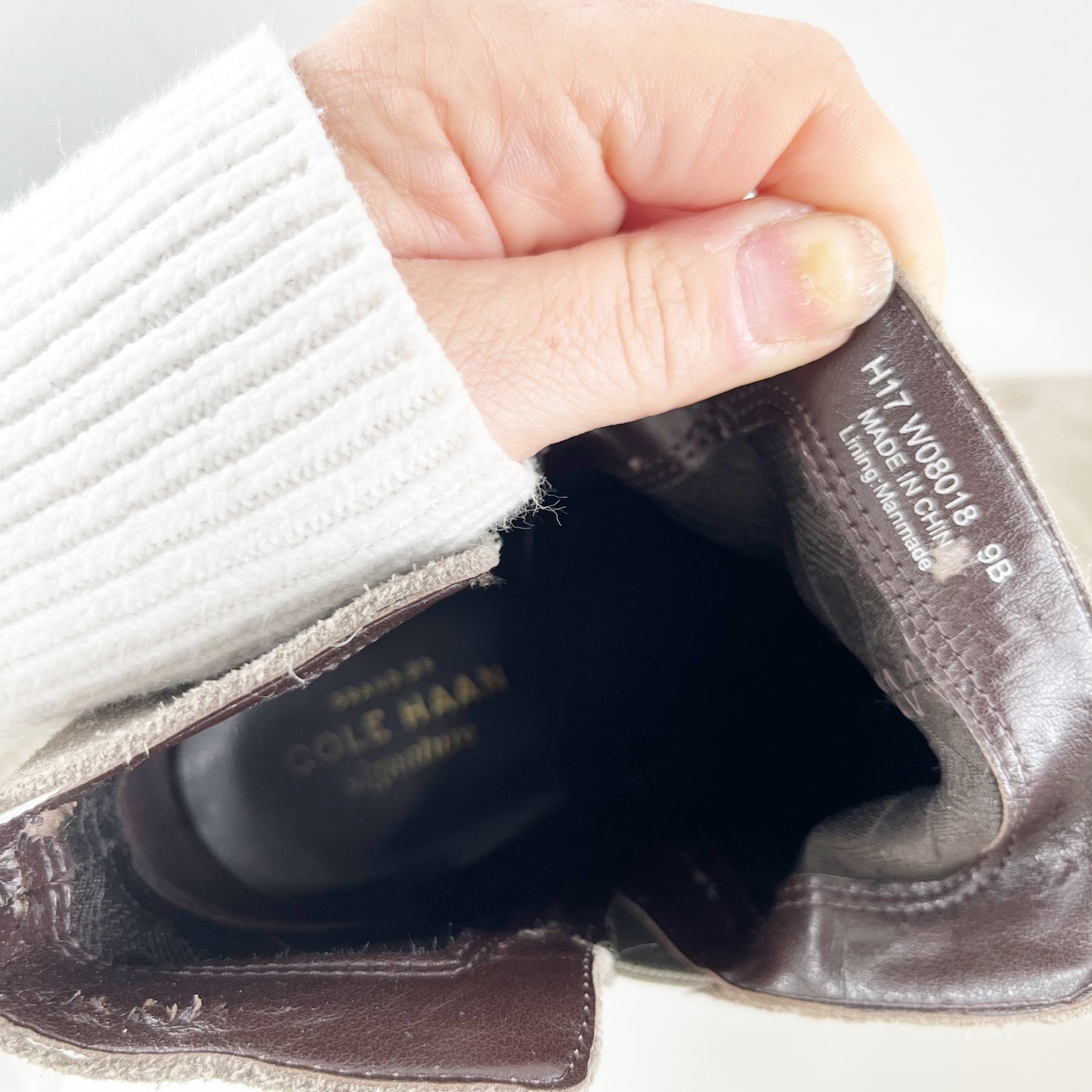 Cole Haan Abbot Suede Cutout Ankle Boots Booties Green 9