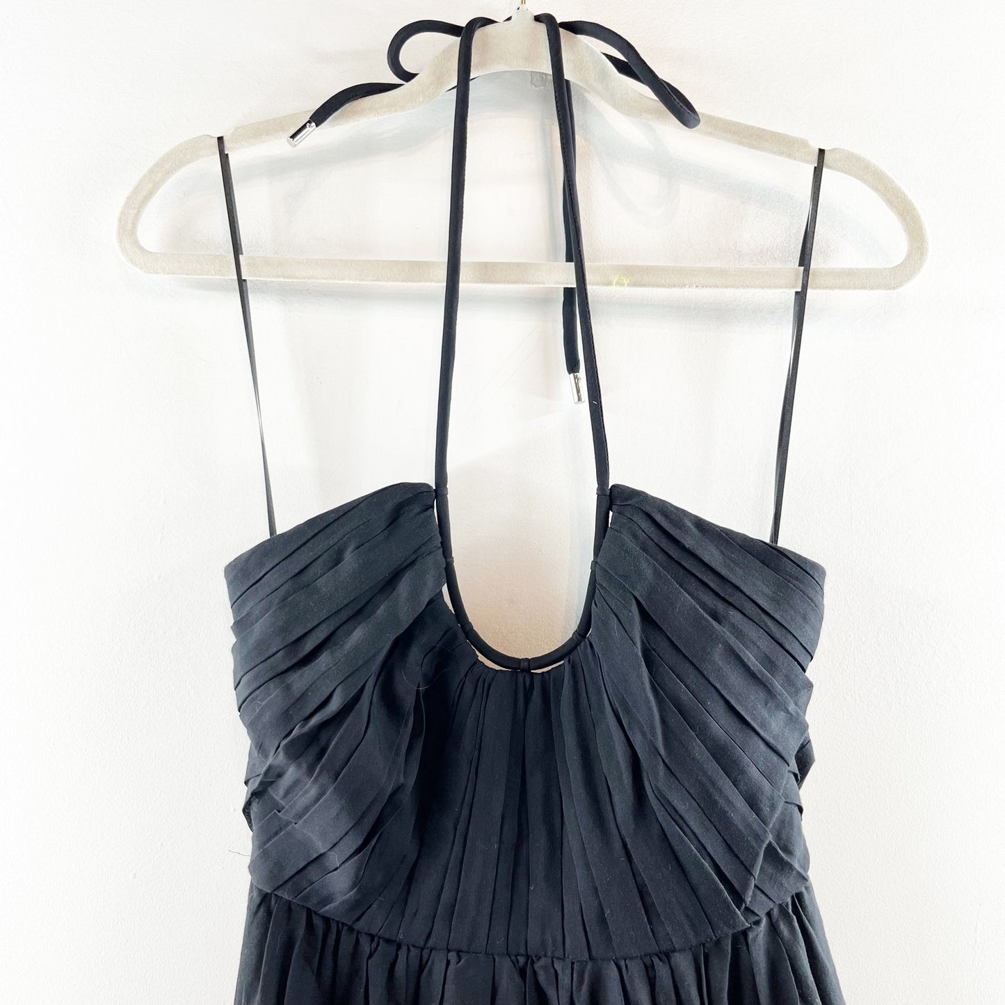 La Ligne Rosemary Sleeveless Halter Neck Fit & Flare Midi Dress Black XS