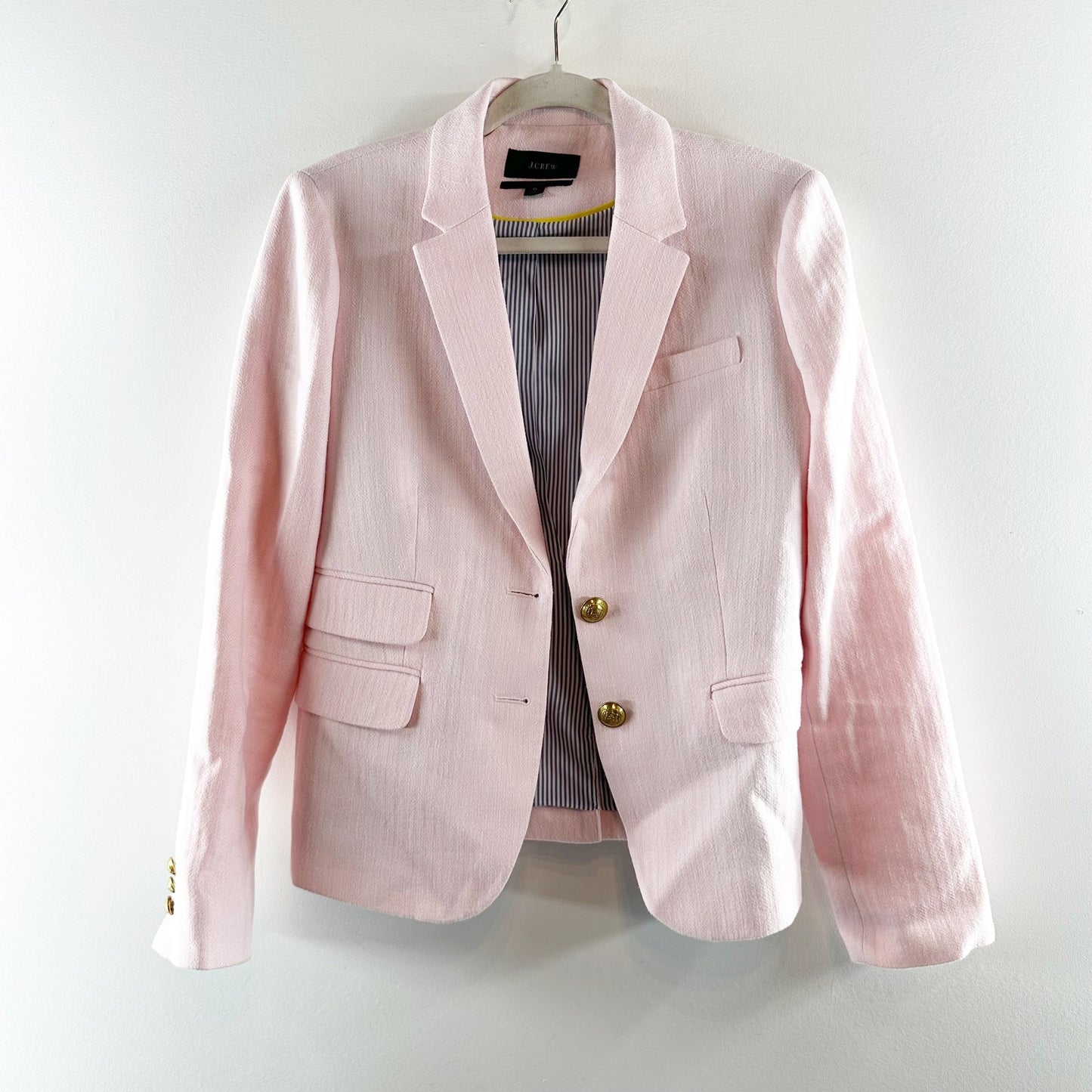 J. Crew Dalton Blazer Jacket in Italian Cotton-Linen Blush Pink 6