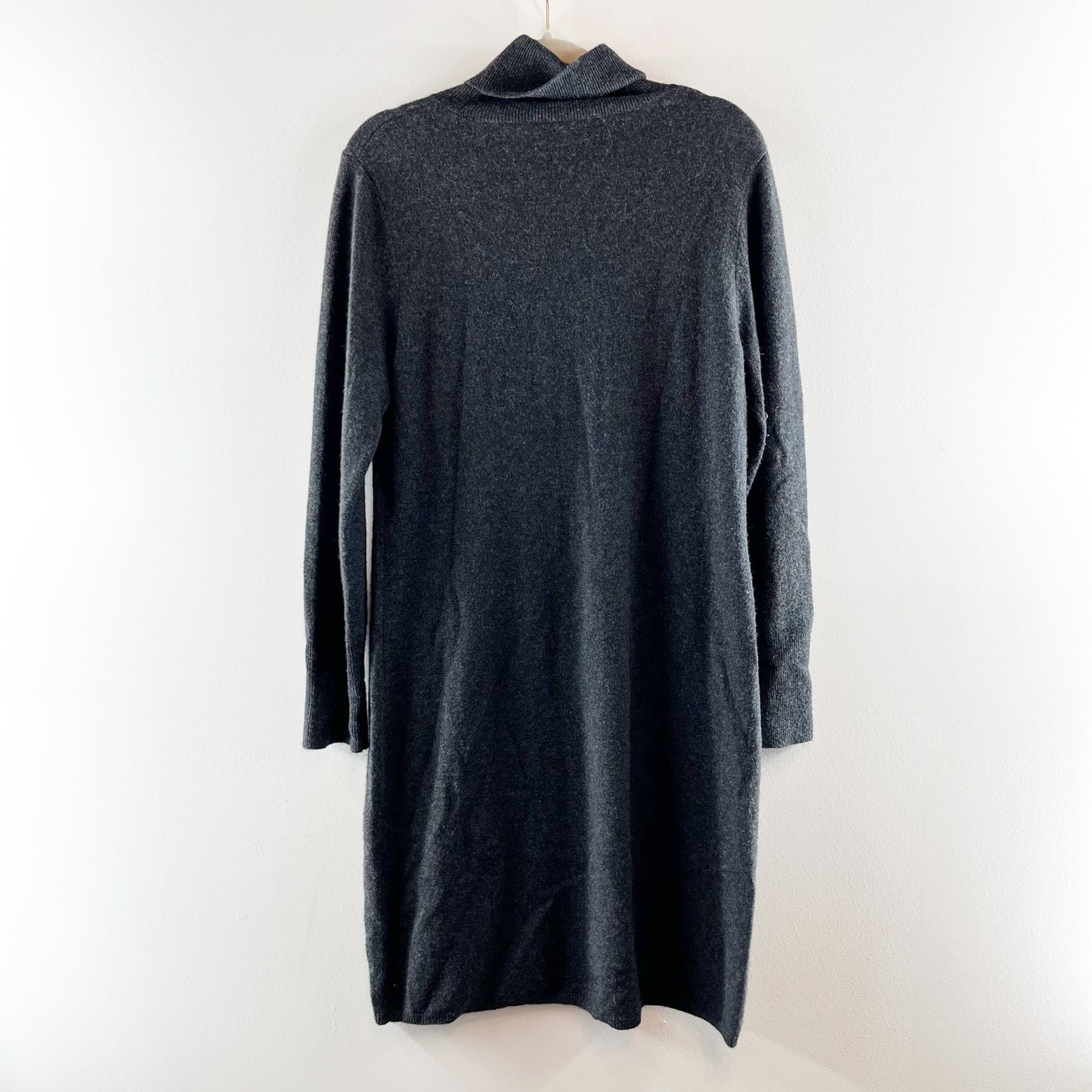 Sofia Cashmere Long Sleeve Turtleneck Knit Sweater Mini Dress Dark Gray XL