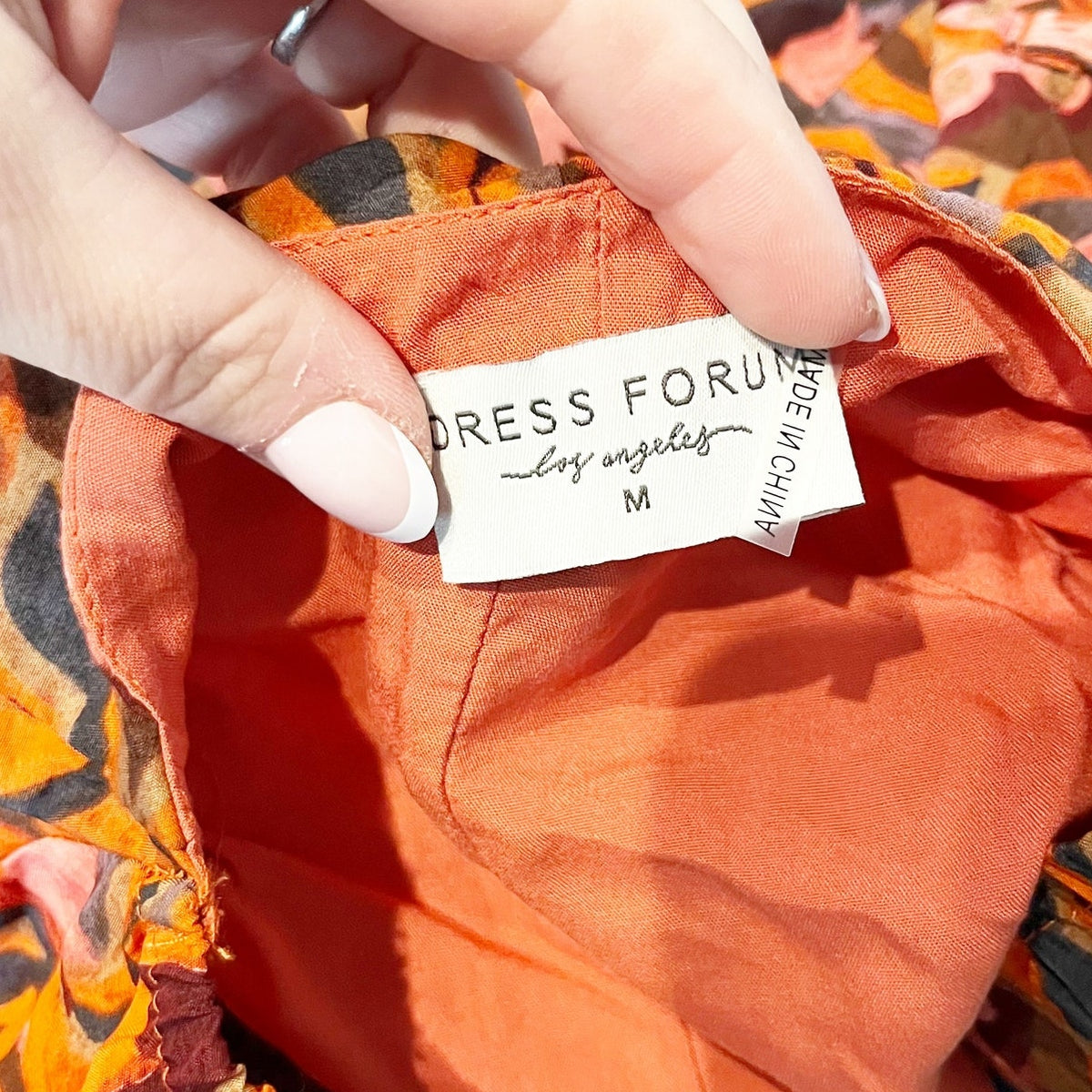 Dress Forum Long Sleeve V-Neck Mini Wrap Dress Rust Orange Medium