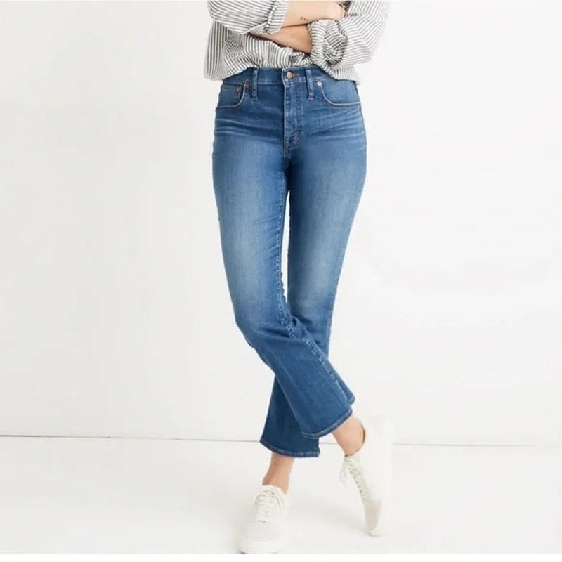 Madewell Cali Demi Boot Jeans in Glenside Wash Blue 31 / 12