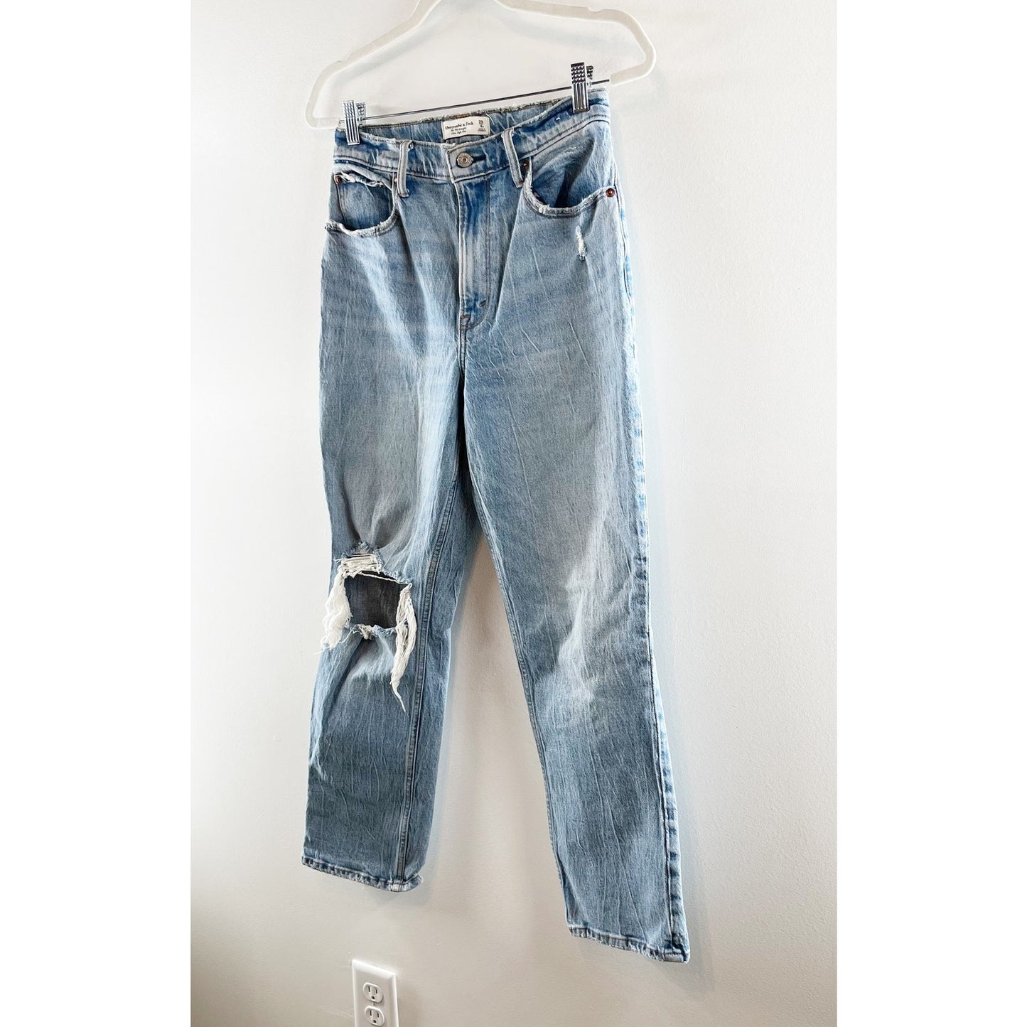 Abercrombie & Fitch The '90s Straight Ultra High Rise Curve Love Jeans Blue 6 P