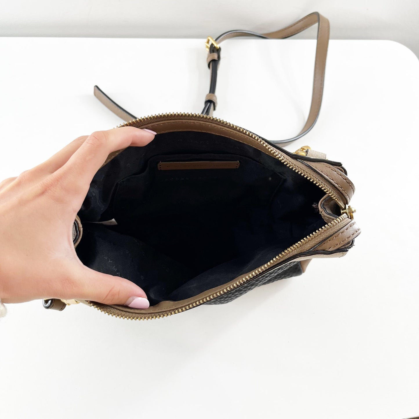 Marc by Marc Jacobs Shelter Island Colorblock Pebble Leather Crossbody Bag Tan
