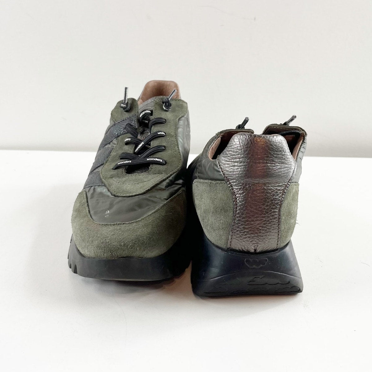 Wonders Oslo Sneakers Khaki Black Lead Combo Green 37