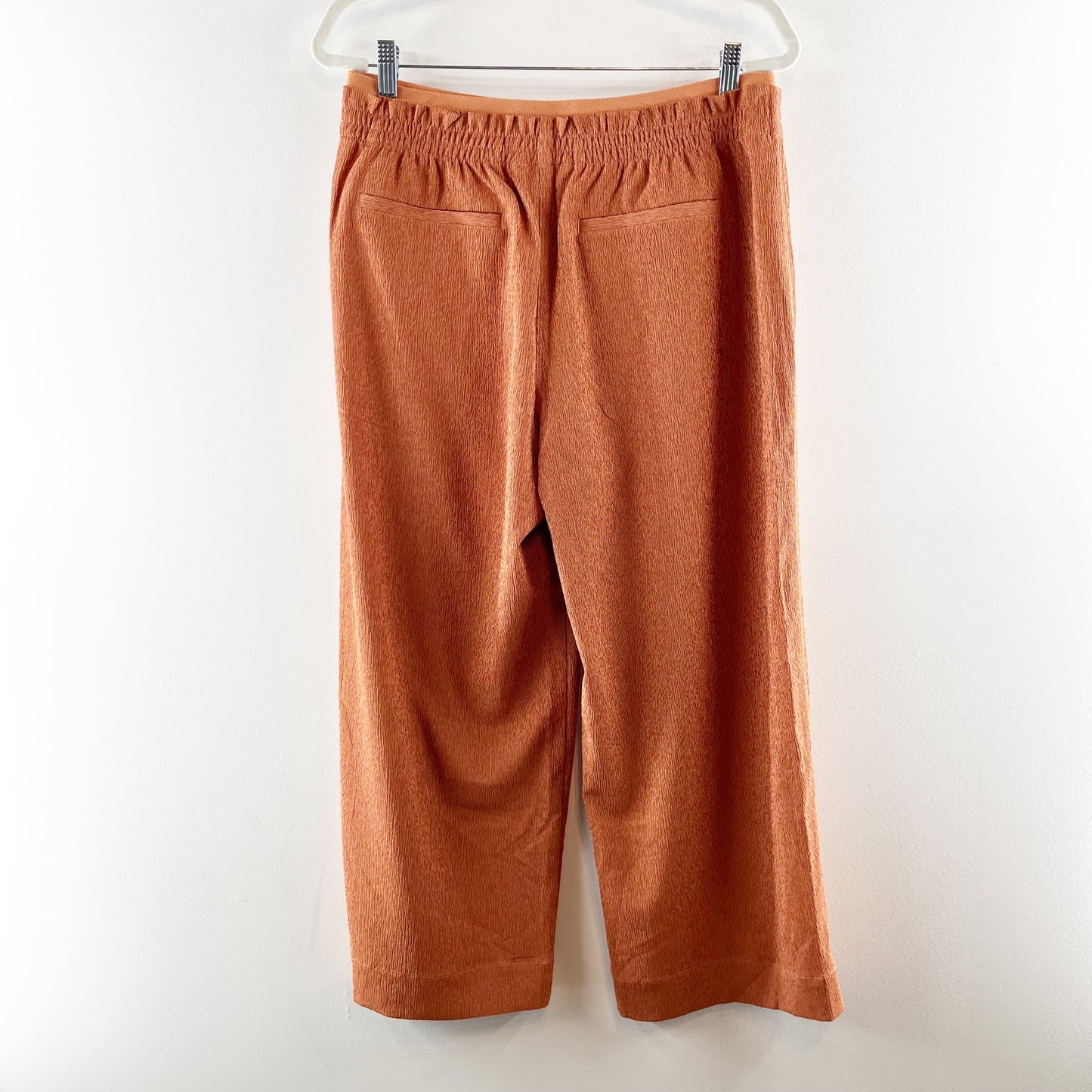 Athleta High Rise Echo Wide Leg Cropped Pants Bronze Orange 12