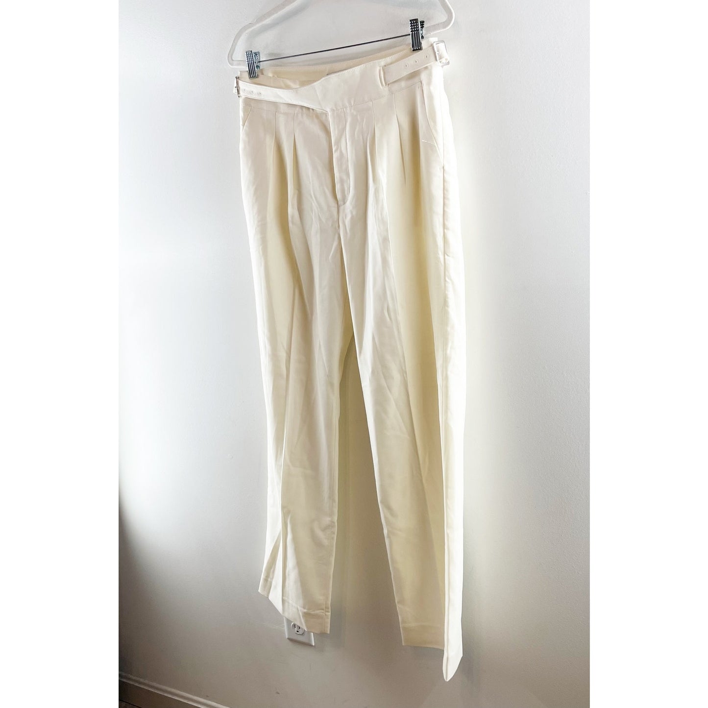 Banana Republic Heritage Explorer High Rise Italian Wool Dress Pants Cream 8