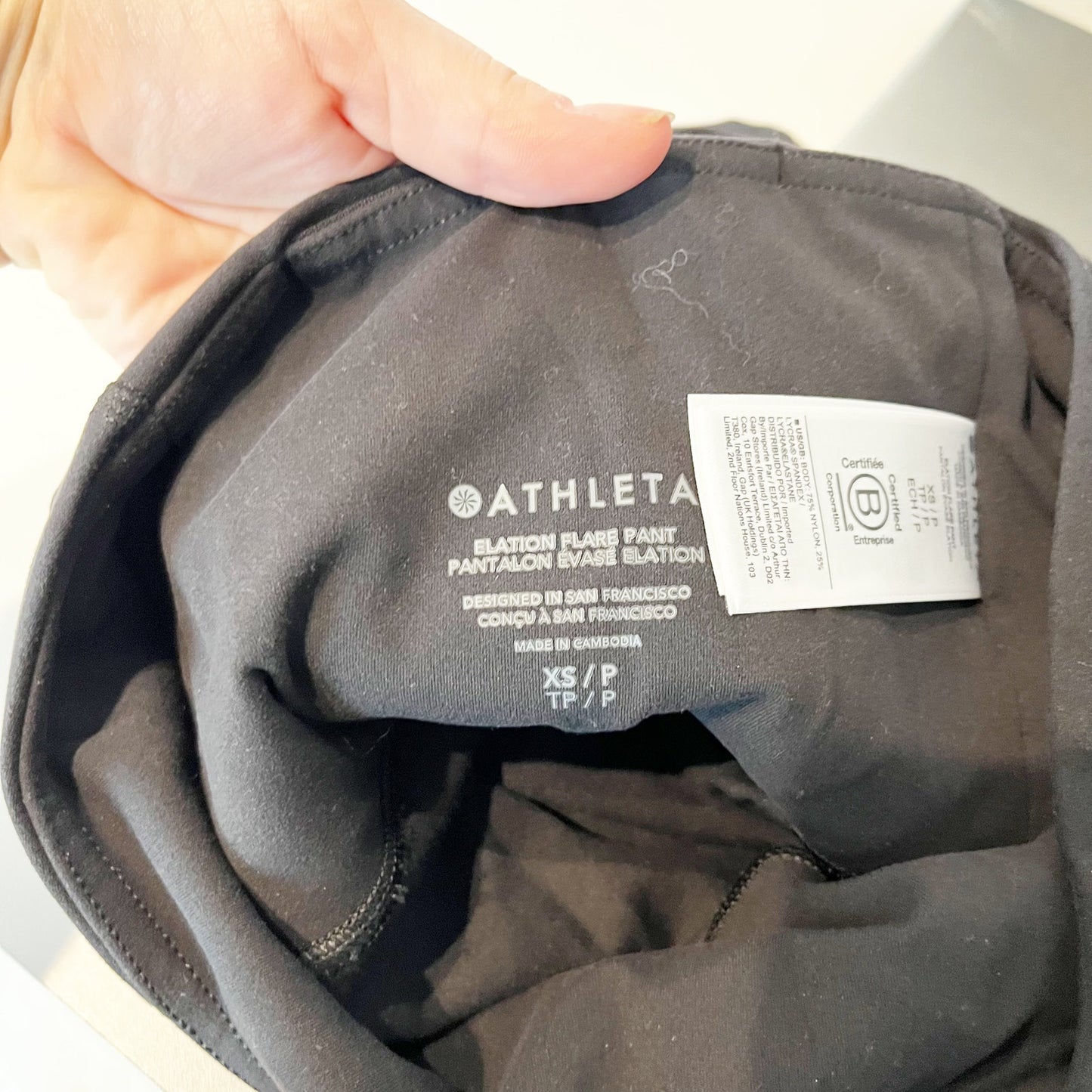 Athleta Elation Pull On Ultra High Waisted Flare Leggings Pants Black XS