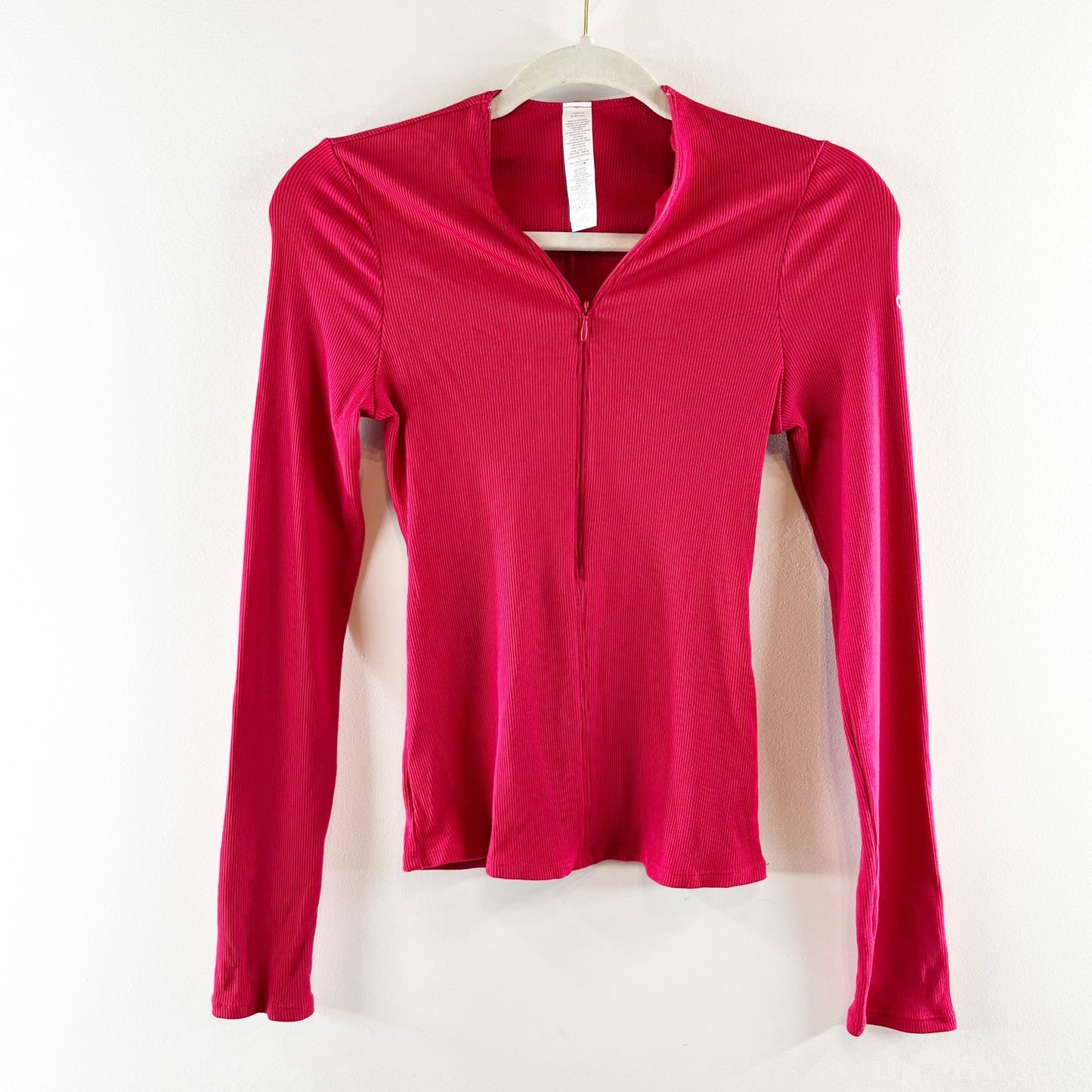 Alo Mesmerize Long Sleeve Half Zip Jacket Top Bold Red Small