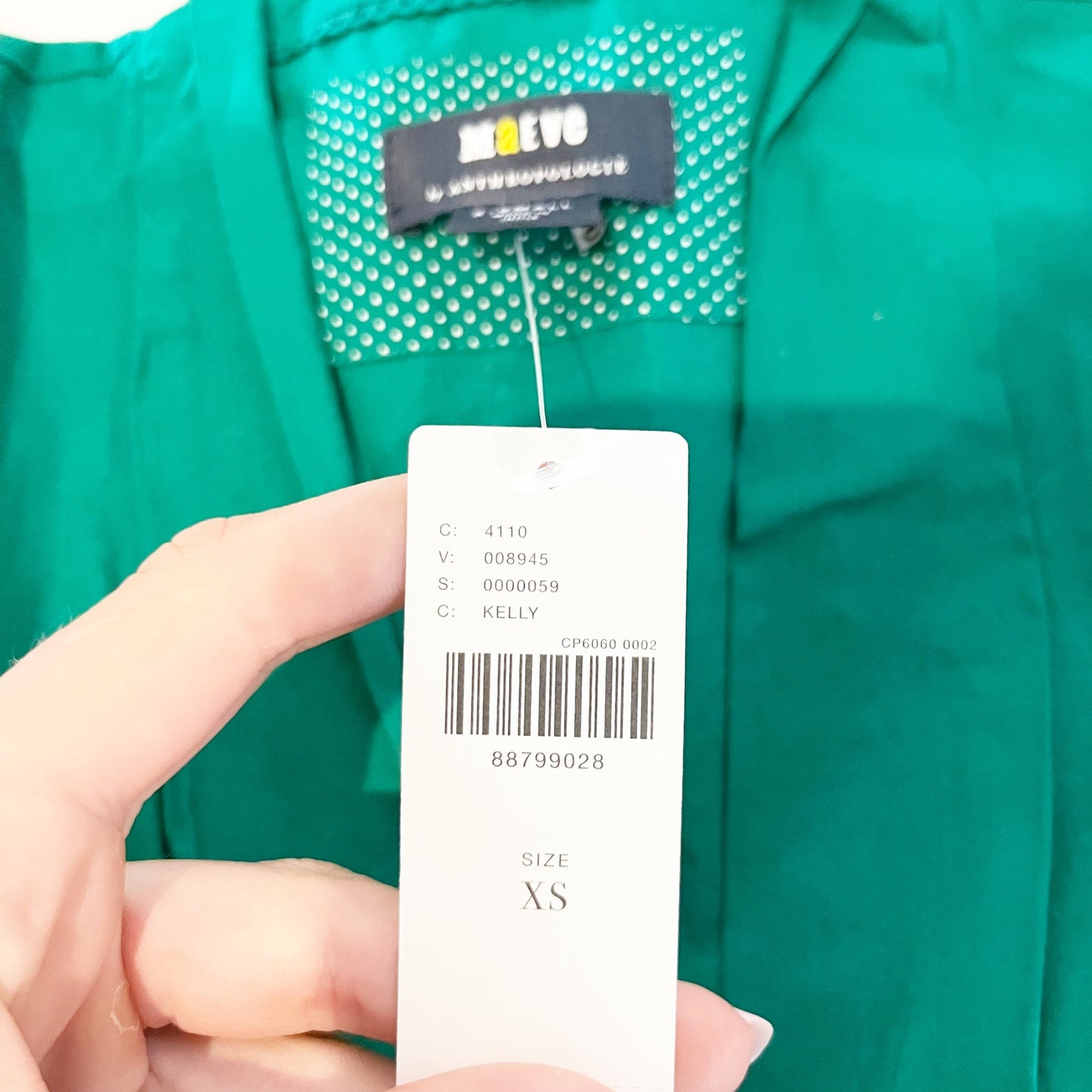 Maeve Short-Sleeve Zip-Front Blouse Green XS
