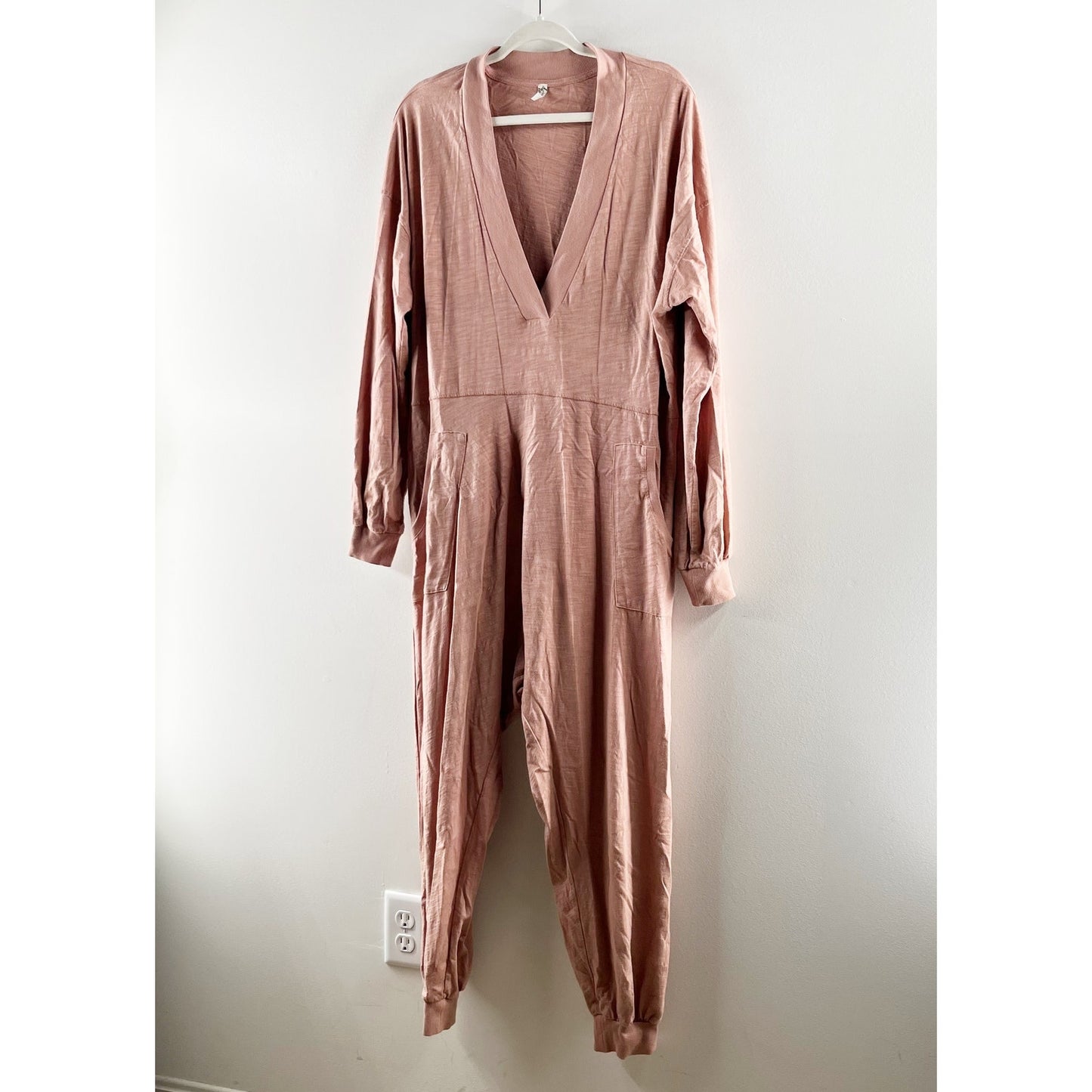 Free People Movement Just Because V-Neck Oversized Jumpsuit Summer Sparrow Small