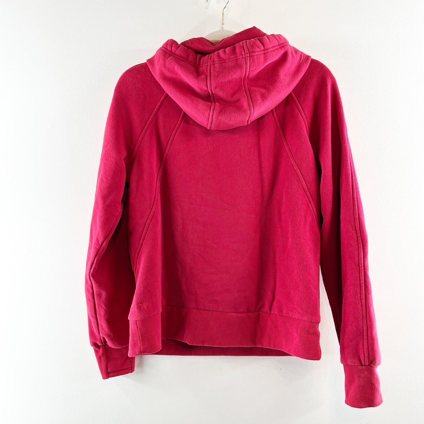 Athleta Retroplush Revive Long Sleeve Pullover Hoodie Sweatshirt Red Small