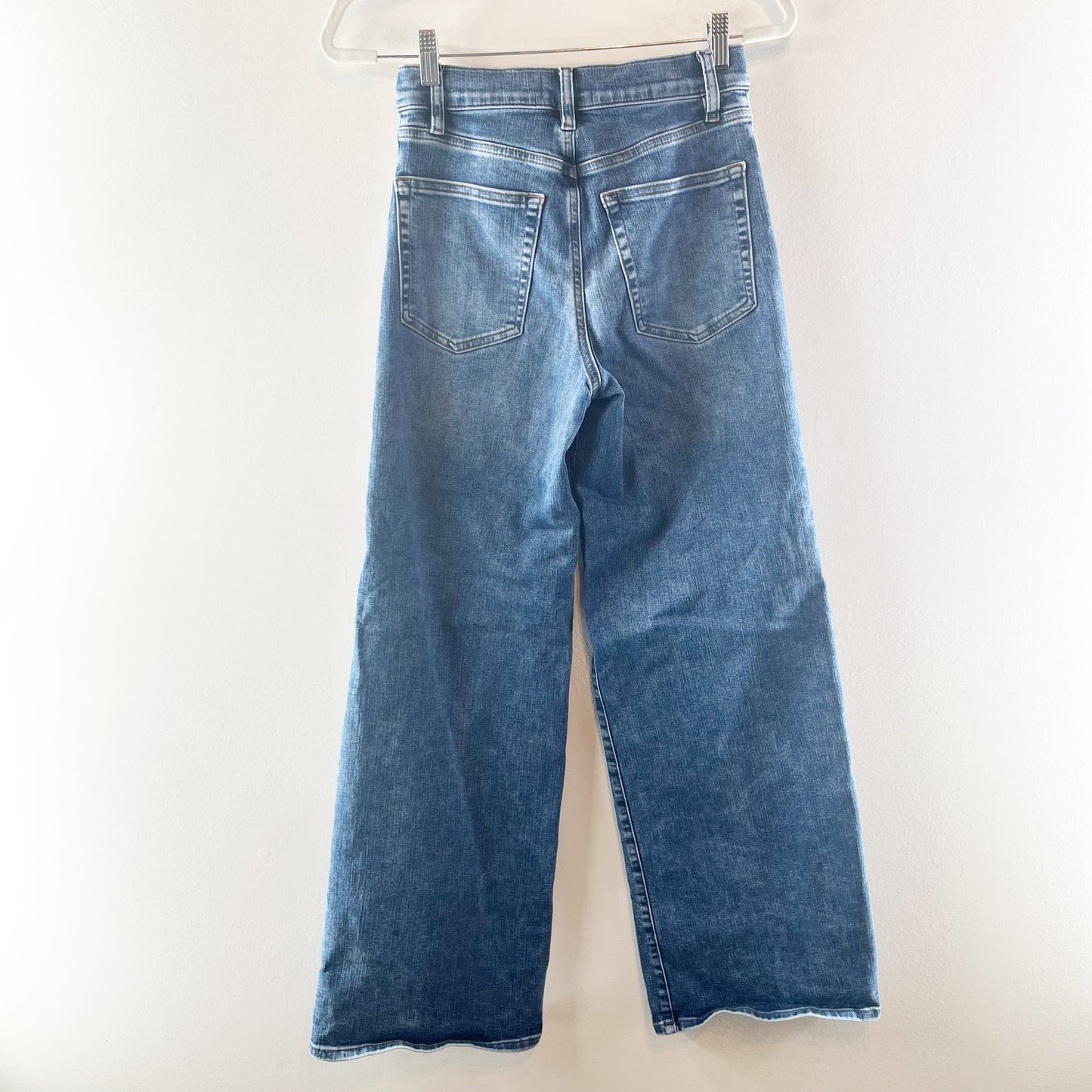 FRAME Le Slim Palazzo Mid Rise Wide Leg Jeans in Canals Blue 26 / 2