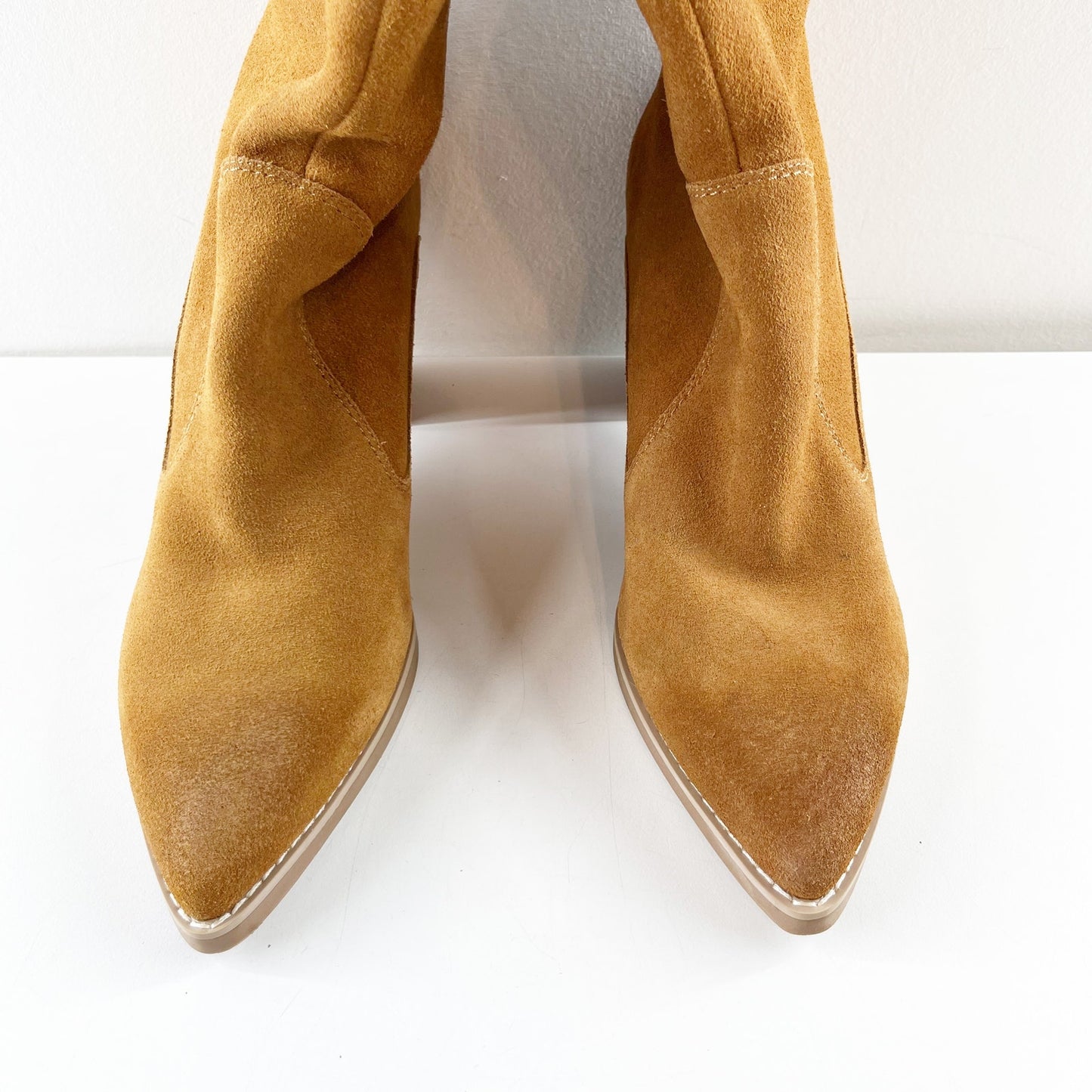 Splendid Evereve Raquel Suede Pull On Mid-Calf Western Boot Booties Toffee 9.5