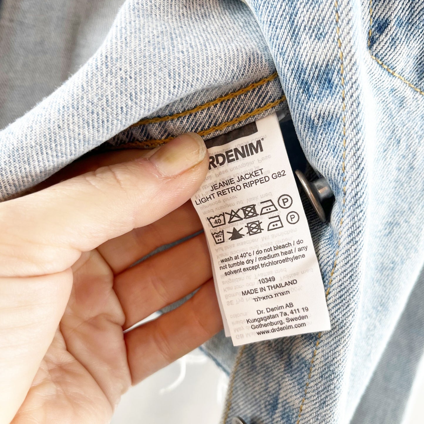 Dr. Denim Jeanie Cotton Cropped Denim Jean Jacket Light Retro Ripped Medium