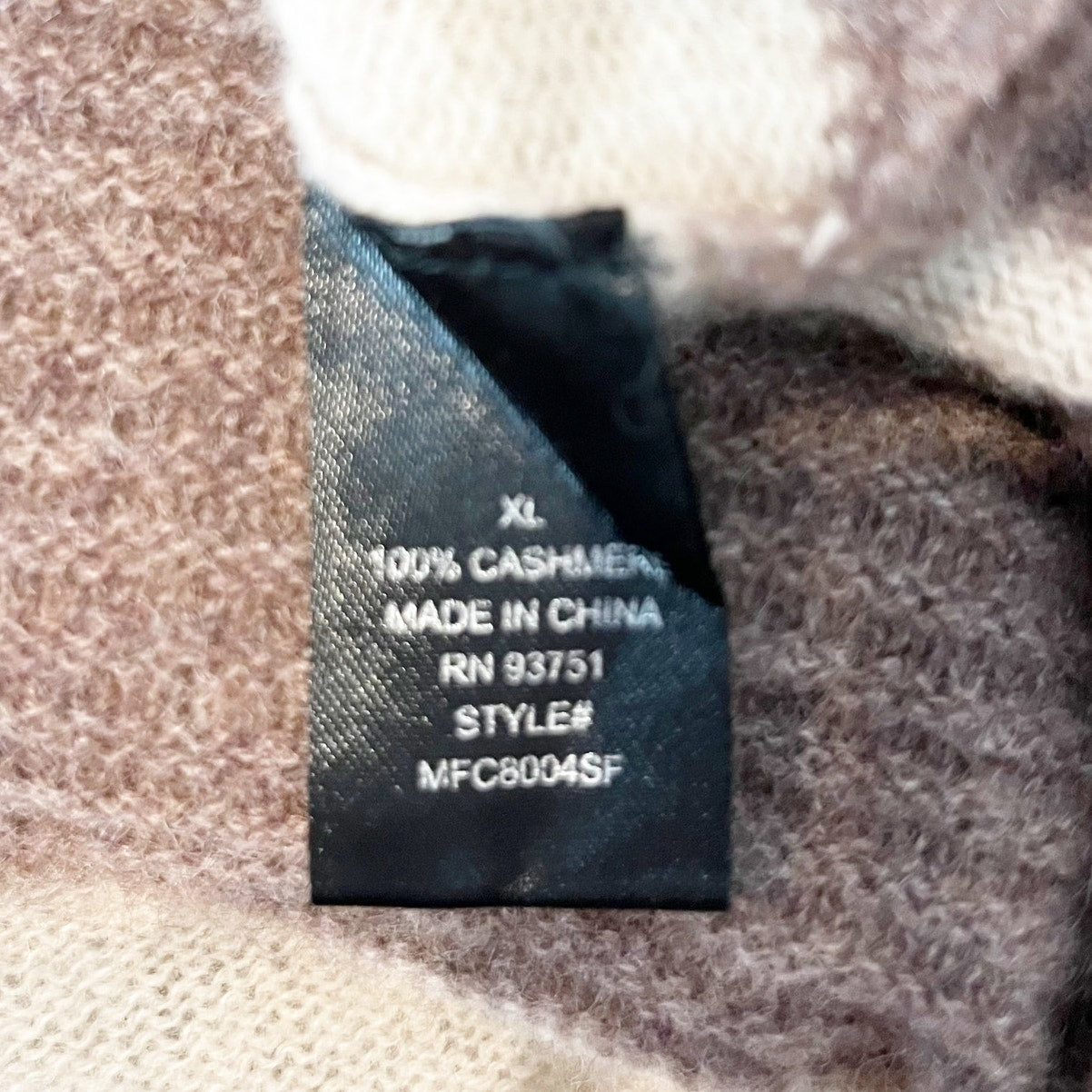 Lusso Logan Crewneck Cashmere Striped Long Sleeve Sweater Brown Tan XL