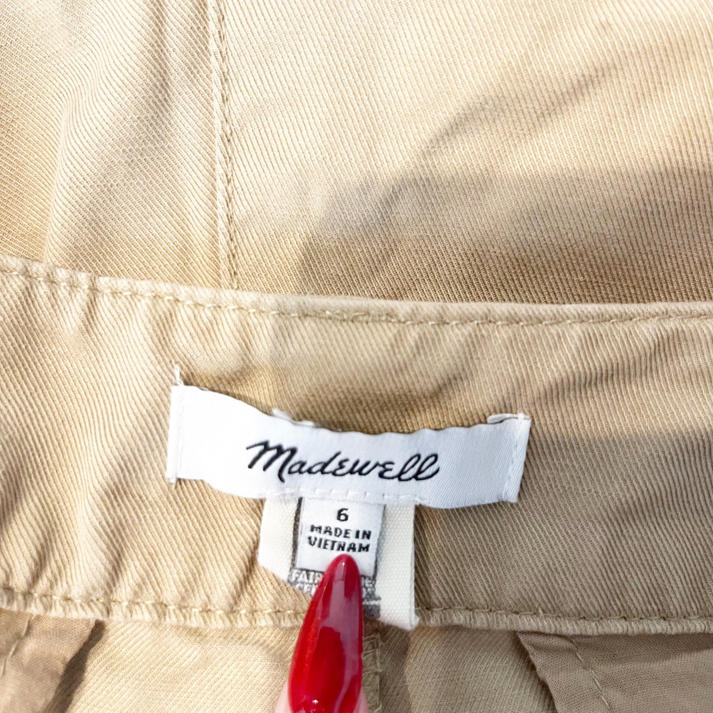 Madewell Harlow High Waisted Wide-Leg Trouser Pants Seed Khaki 6