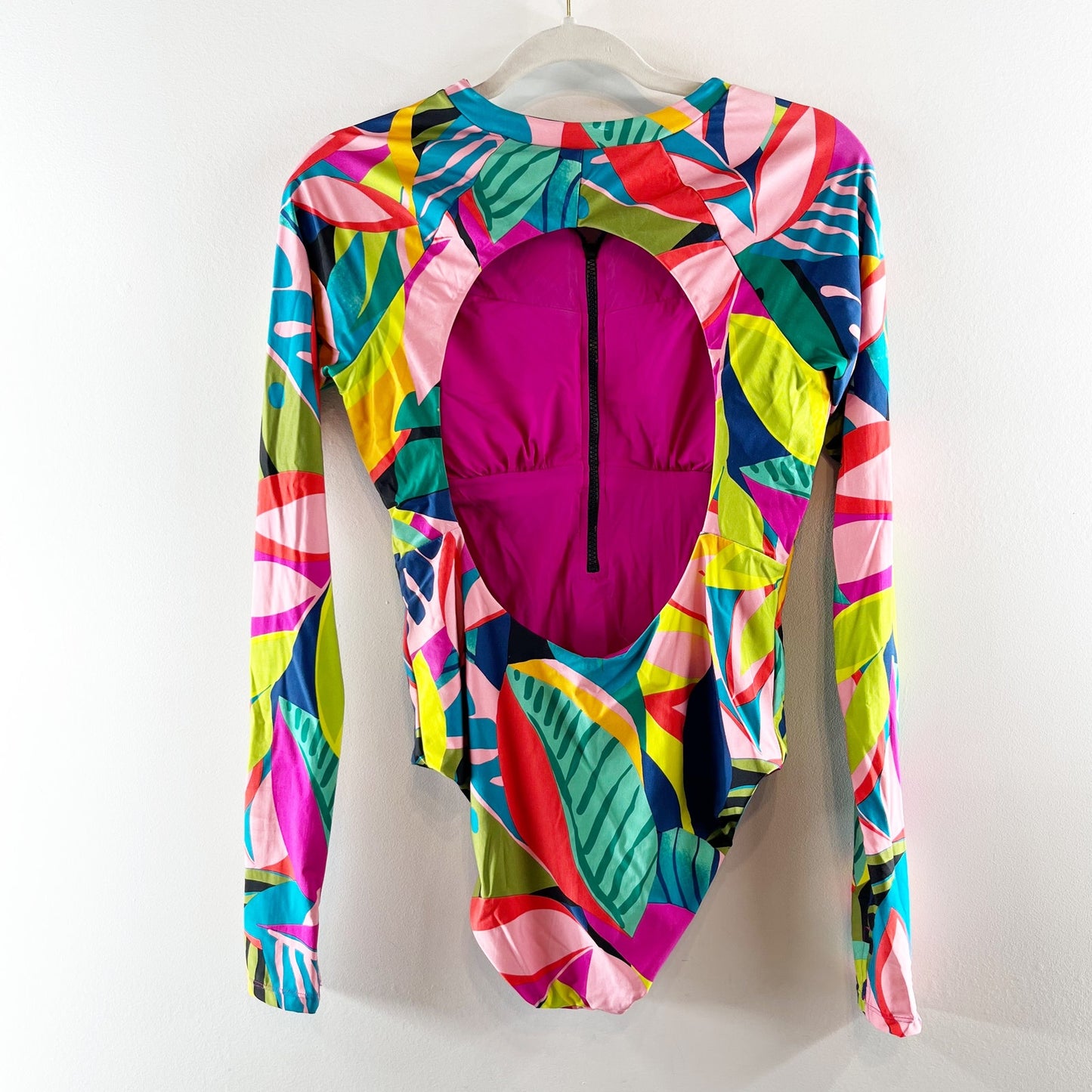 Trina Turk Rainforest Open Back Paddlesuit Long Sleeve One-Piece Swimsuit