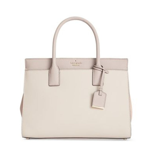 Kate Spade Cameron Street Candace Saffiano Leather Satchel Purse Gray Tan
