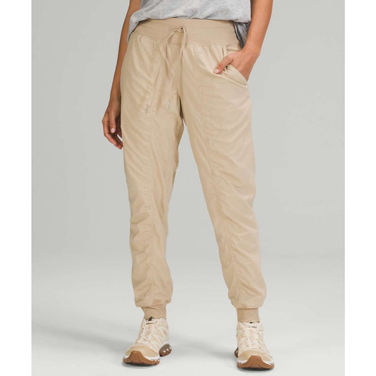Lululemon Athletica Dance Studio Drawstring Jogger Pants Lined Trench Tan 4