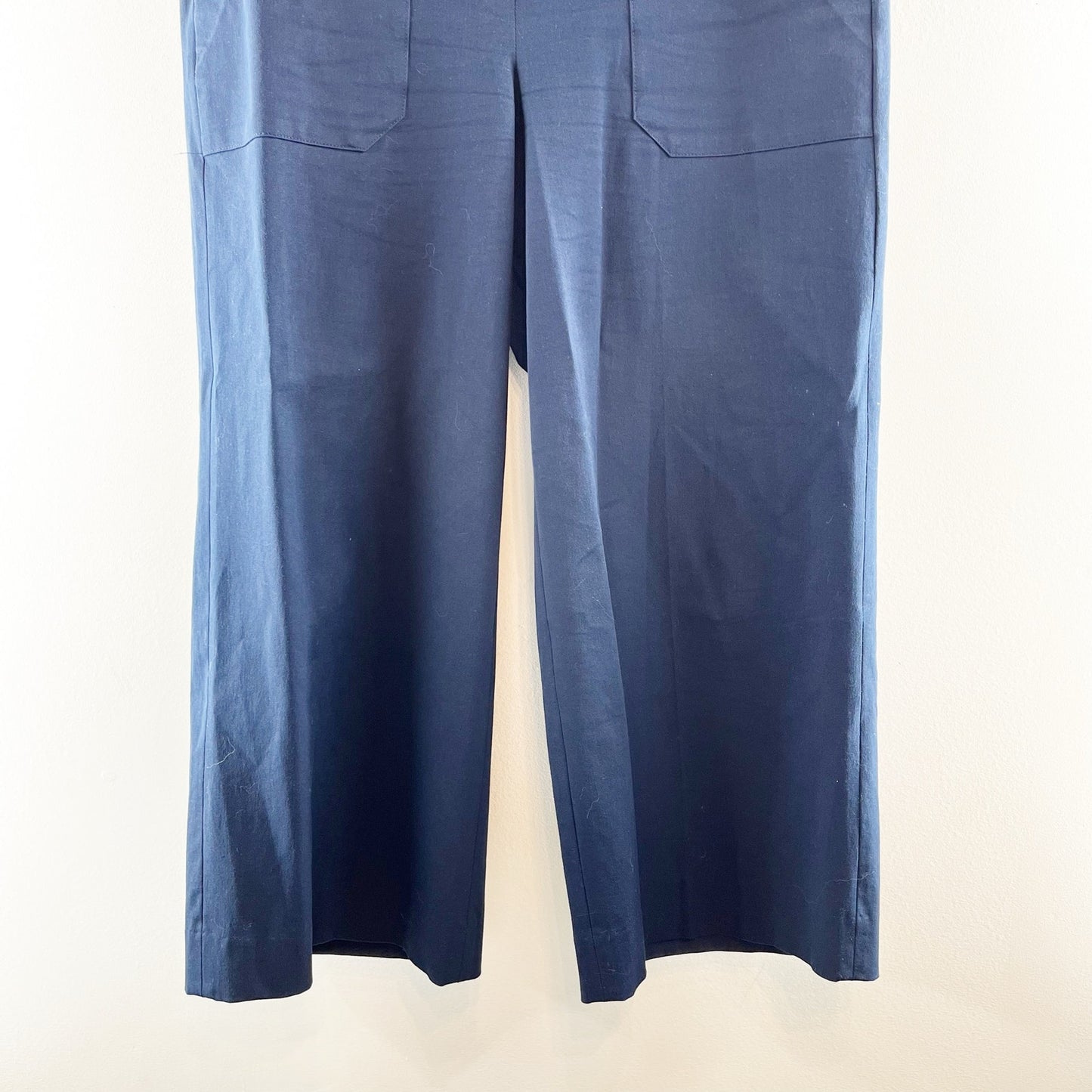 J. Crew Sydney High Rise Cropped Wide Leg Pants Trousers Navy Blue 14