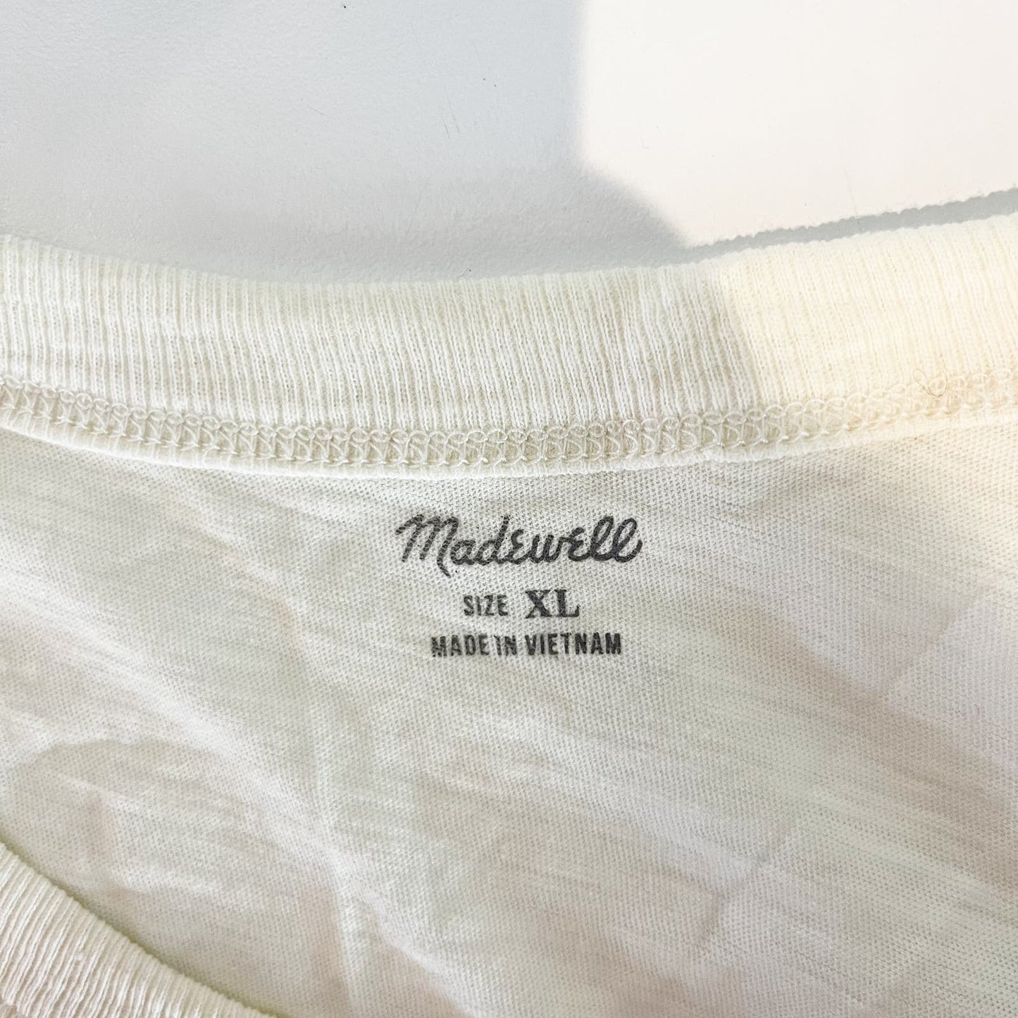 Madewell Beach Graphic Whisper Cotton Short Sleeve Rib-Crewneck Tee White XL