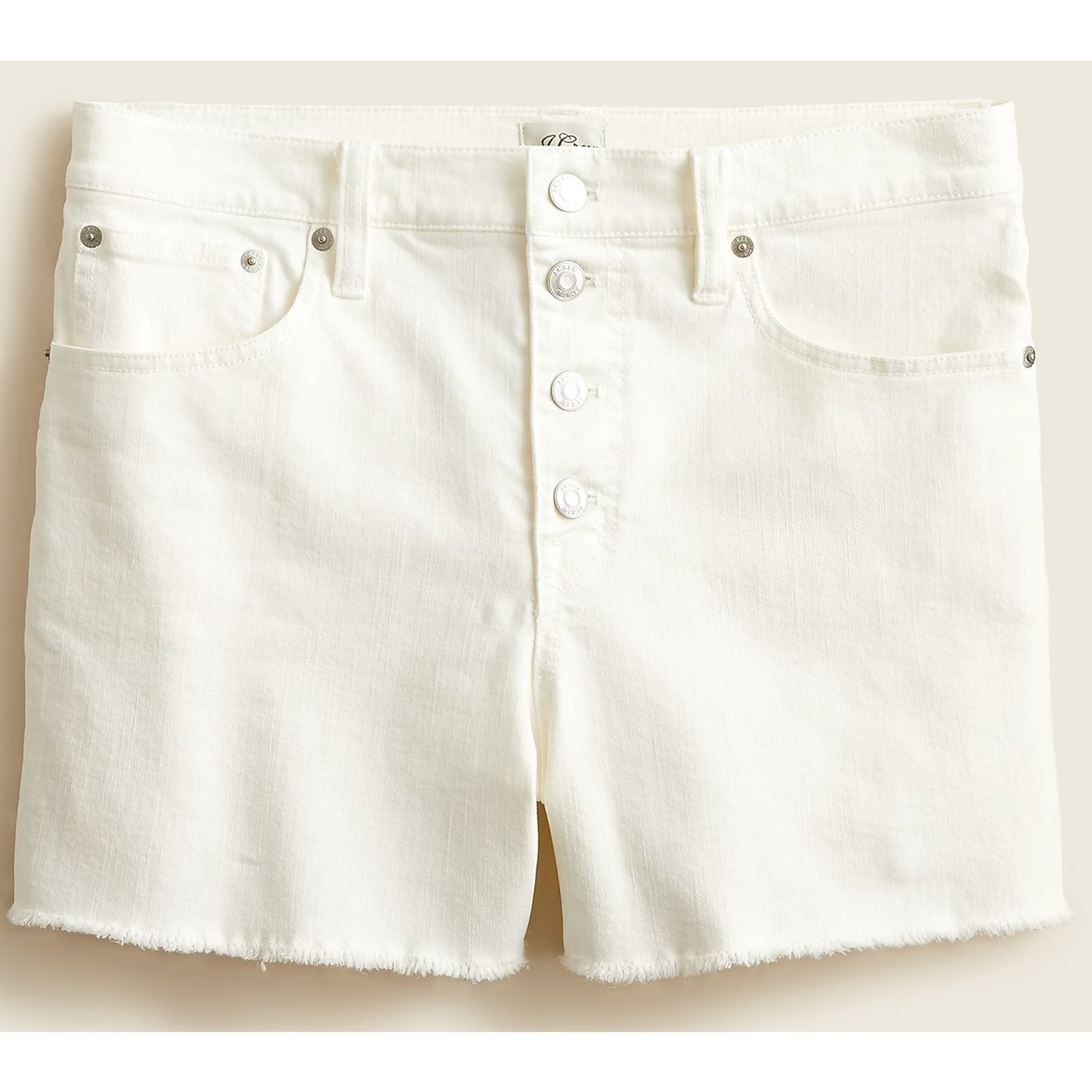 J. Crew High Rise Button Fly Cutoff Jean Denim Shorts White 27