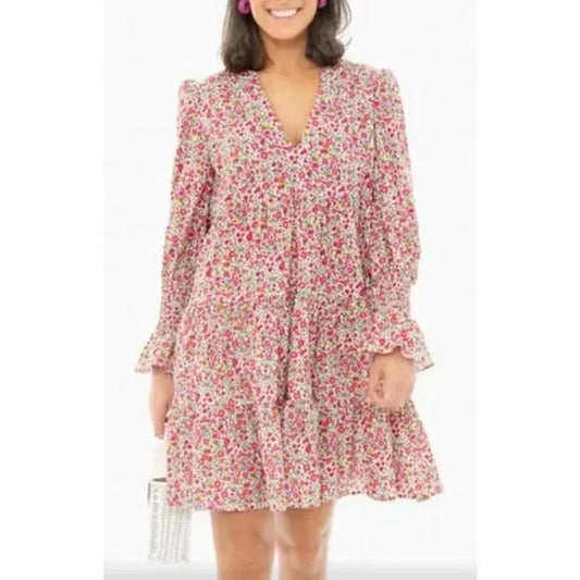 Pomander Place Tuckernuck Kenzo Long Sleeve Mini Dress in Savannah Floral Small