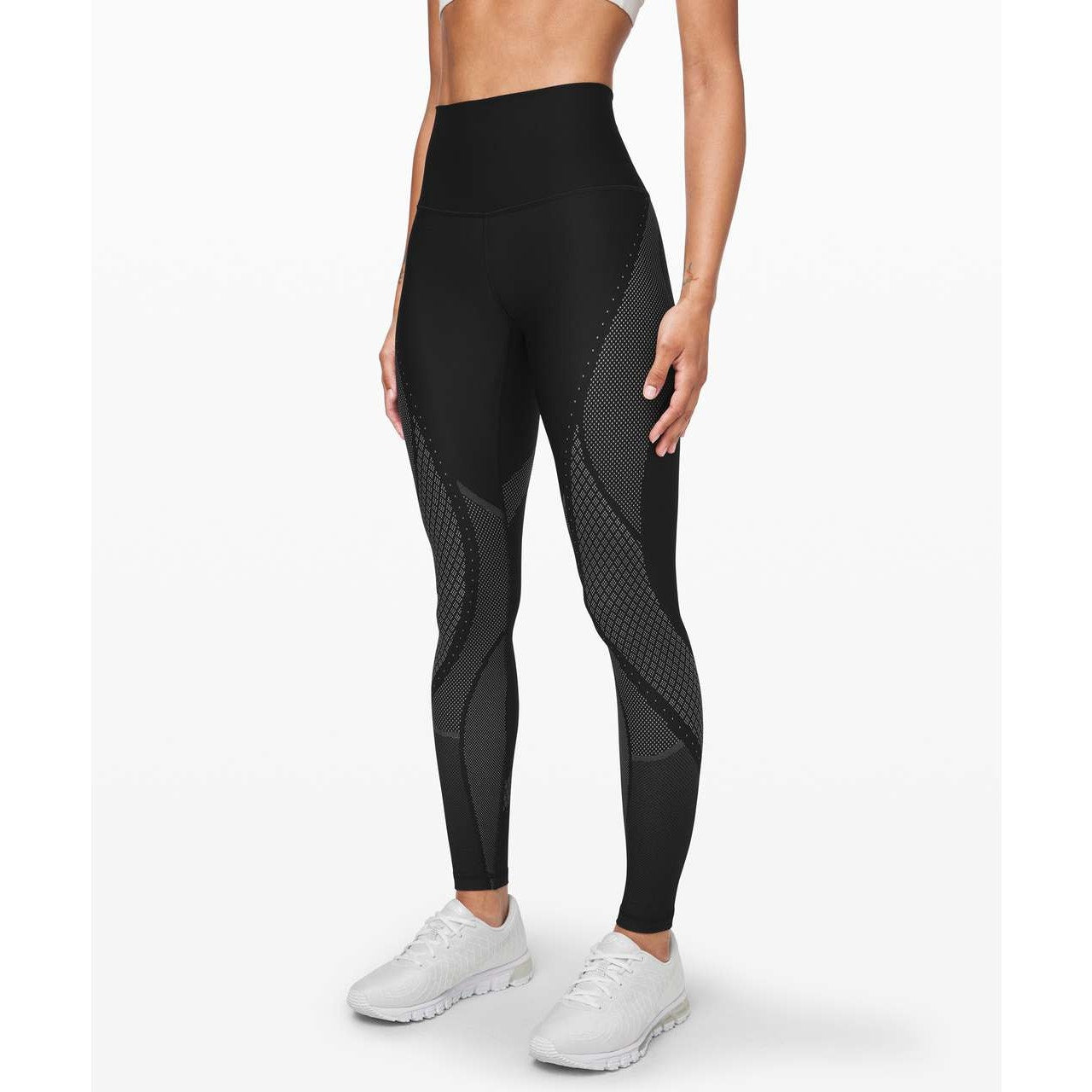 Lululemon Mapped Out High-Rise Tight Leggings 28" Black Glacier Grey 6