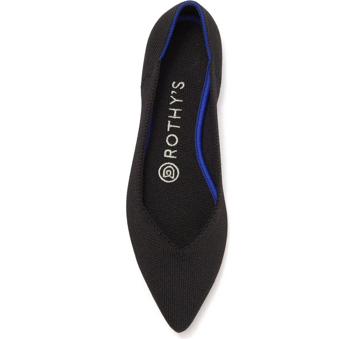 Rothy's The Point Knit Slip On Pointed Toe Ballet Flats Shoes Black 7.5