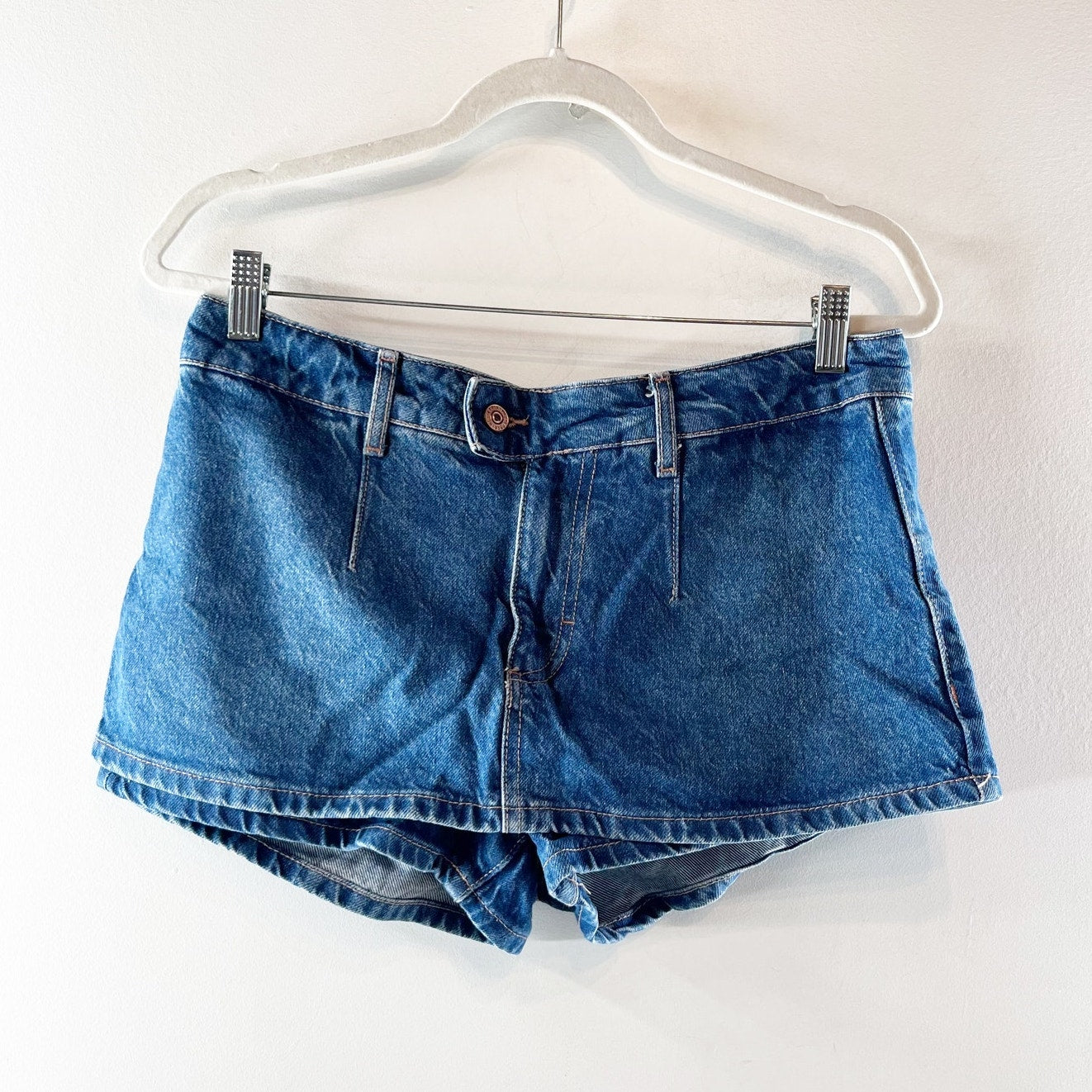 Free People Galivanting Denim Mini Skirt Skort Blue 27
