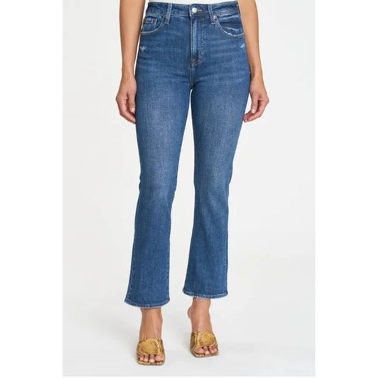 Pistola Lennon High-Waisted Distressed Denim Cropped Bootcut Jean Leyton Wash 25