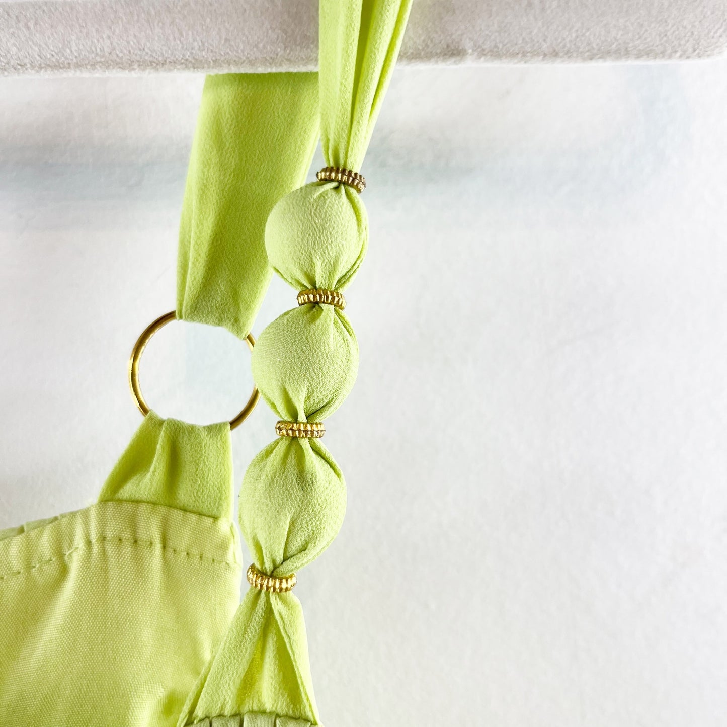 Adrienne Landau Plisse Midi Slip Dress in Green Glow 6