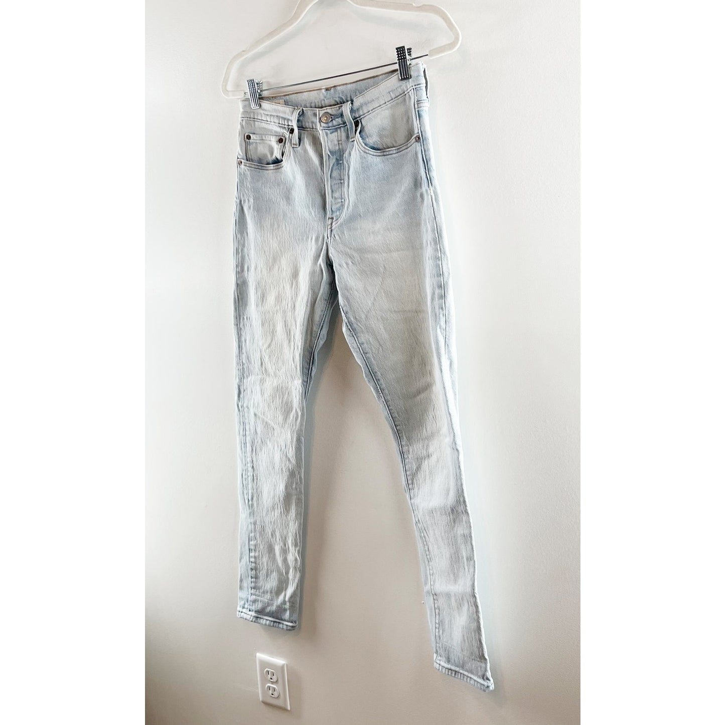 Levi's Premium 501 Cotton Blend High Rise Skinny Jeans Tango Light Blue 27 / 4