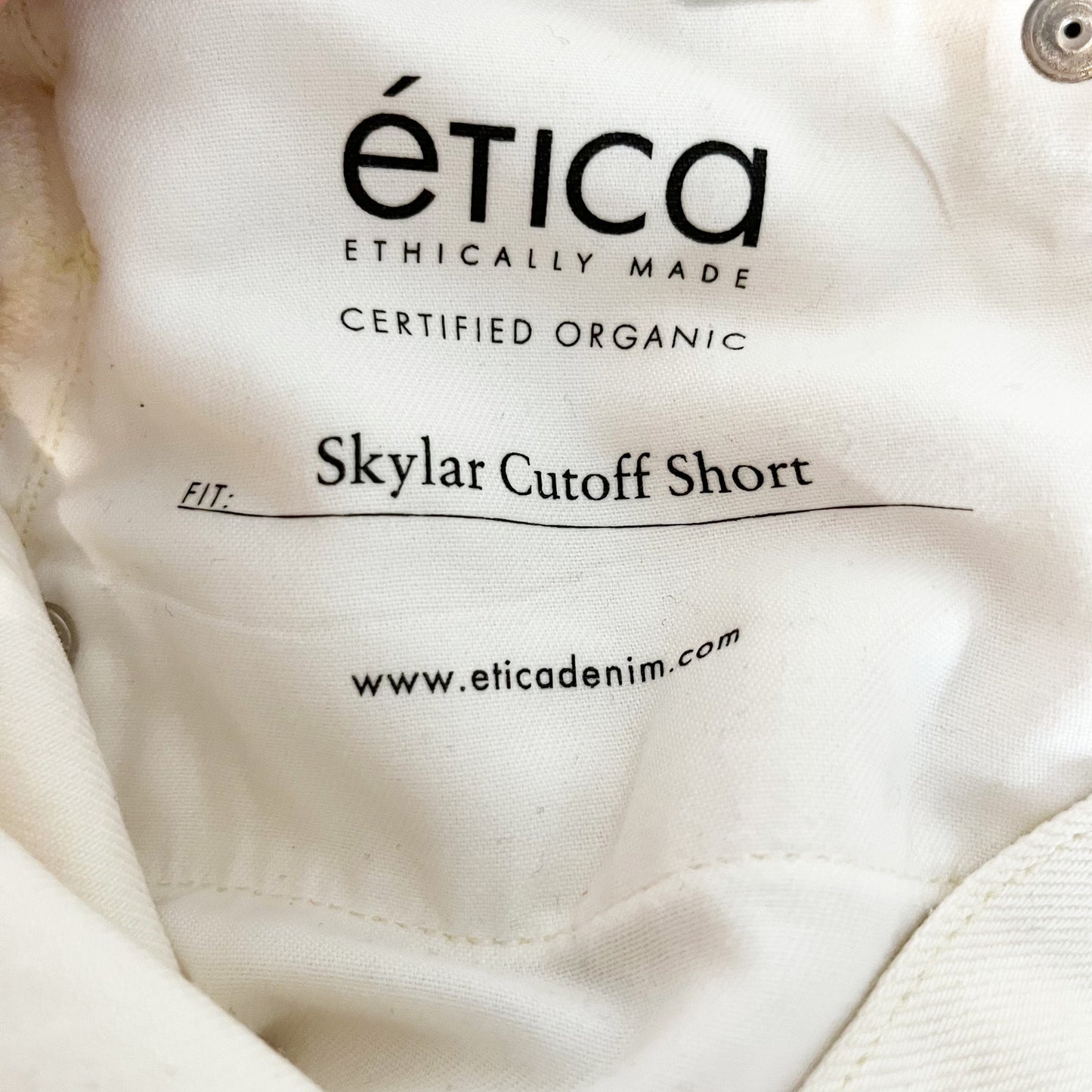 Etica High Rise Raw Hem Skylar Denim Cutoff Jean Denim Shorts Cream White 27