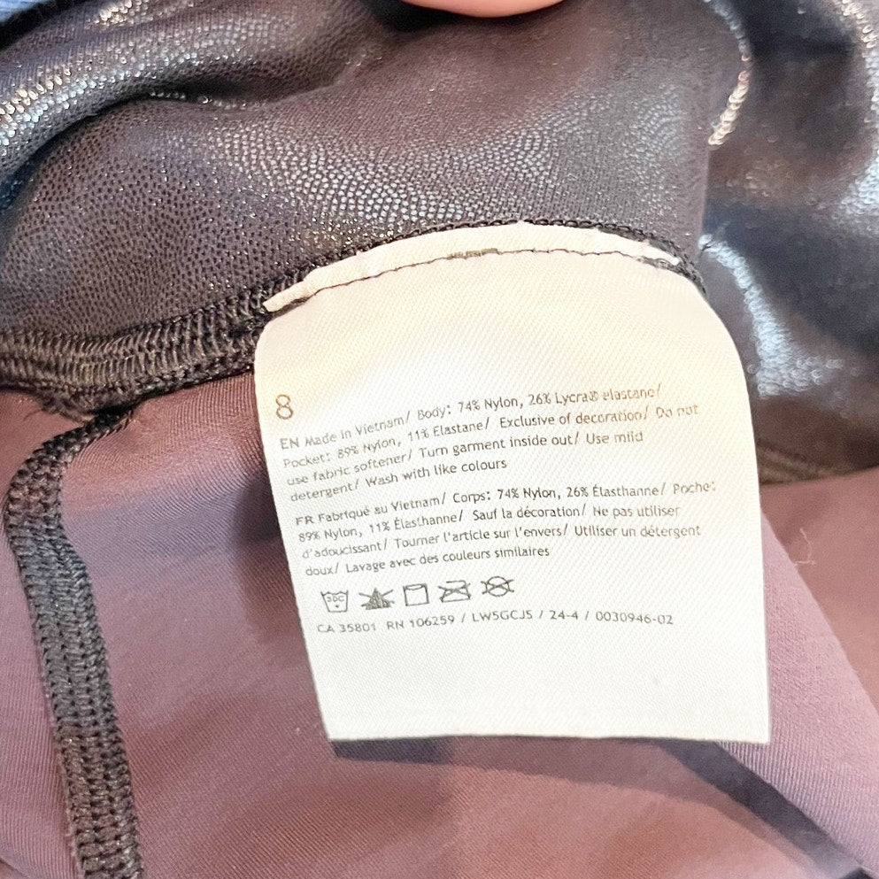 Lululemon Wunder Under SmoothCover Tight 25" Foil Radiate Foil Print Black Night