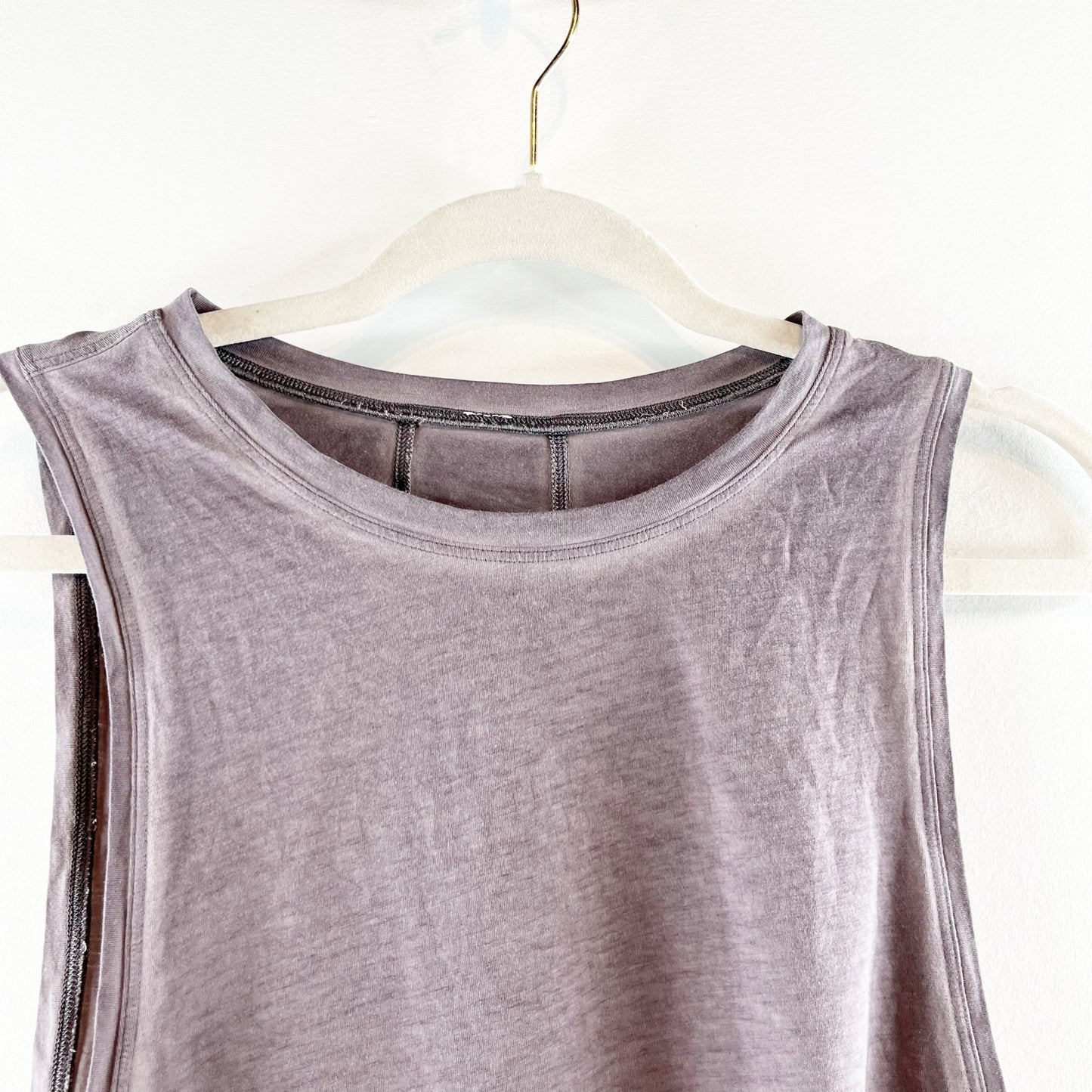 Lululemon Cropped Burnout Muscle Tank Top Gray Medium