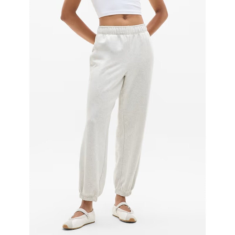 Athleta Forever Fleece High Rise Jogger Pants Fog Grey Heather Large