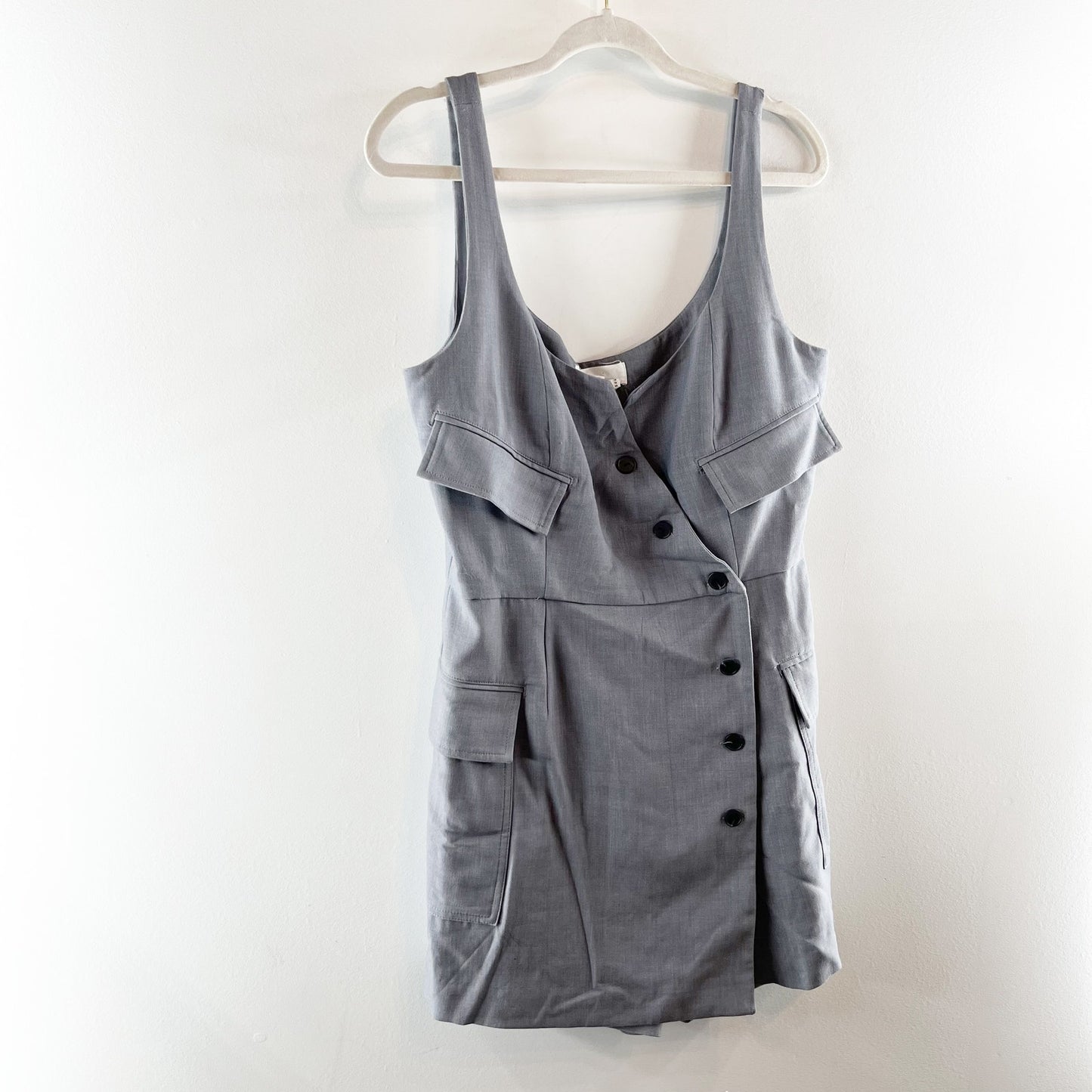 Anthropologie Re-Worked Blazer Mini Romper Dress Gray 14