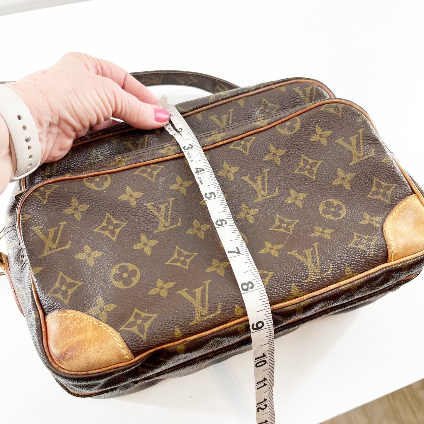 Louis Vuitton Monogram Nile Leather & Canvas Messenger Shoulder Bag Brown