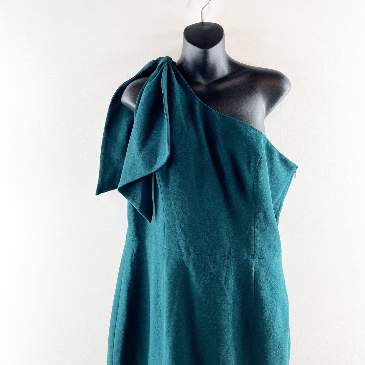 Dress The Population Tiffany One Shoulder Bow Midi Dress Green XL