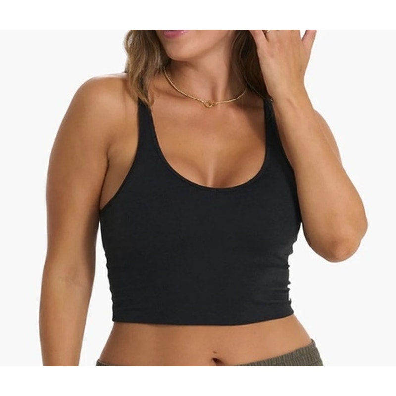 Vuori Halo Performance Crop Tank Top Black Small