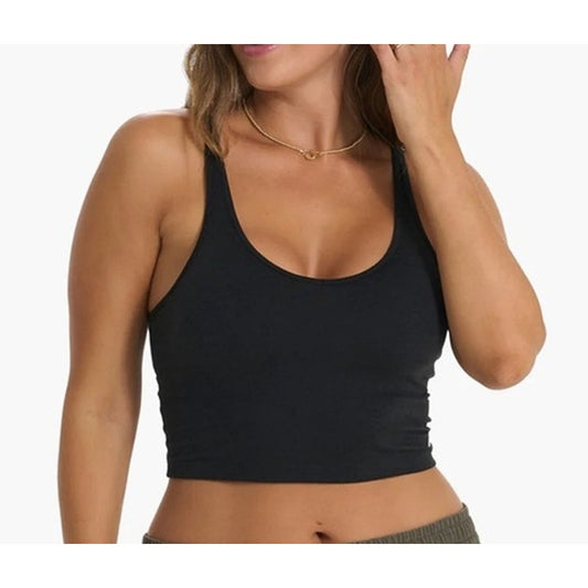 Vuori Halo Performance Crop Tank Top Black Small