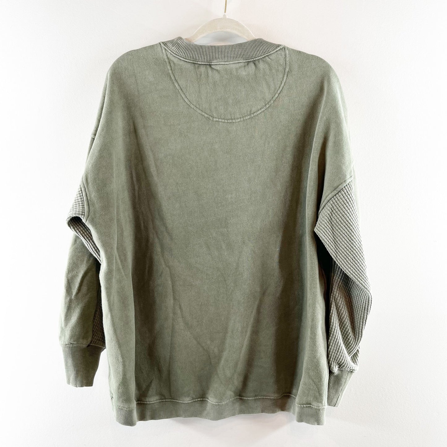 Aerie Oversized Crewneck Long Sleeve Sweatshirt Green Small