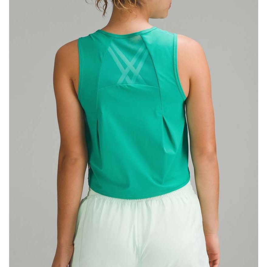 Lululemon Sculpt Mesh Panel Cropped Tank Top w/ Reflective Maldives Green 0