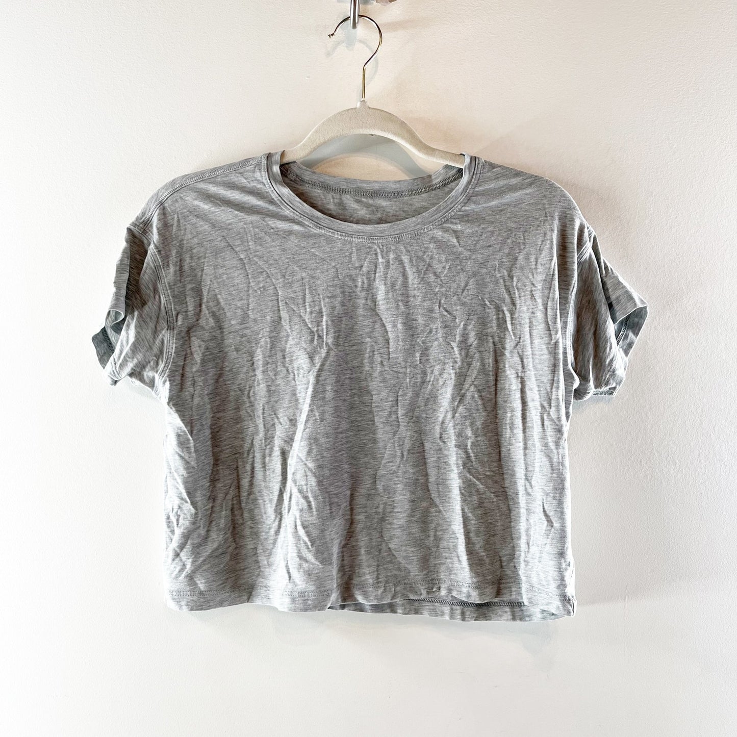 Lululemon Cropped Love Tee Short Sleeve Boxy T-Shirt Heathered Gray 6