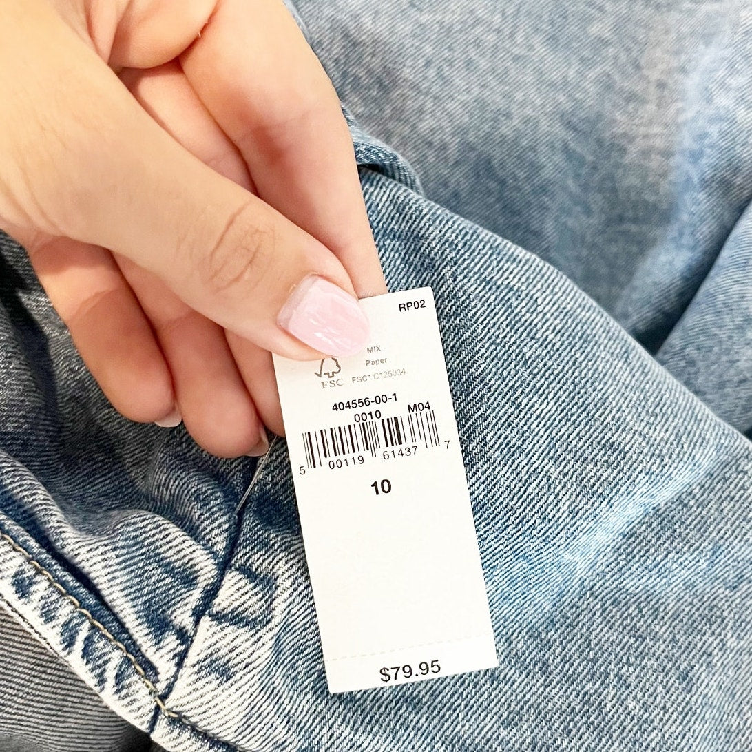 GAP Button Up Sweetheart Denim Mini Dress Blue 10