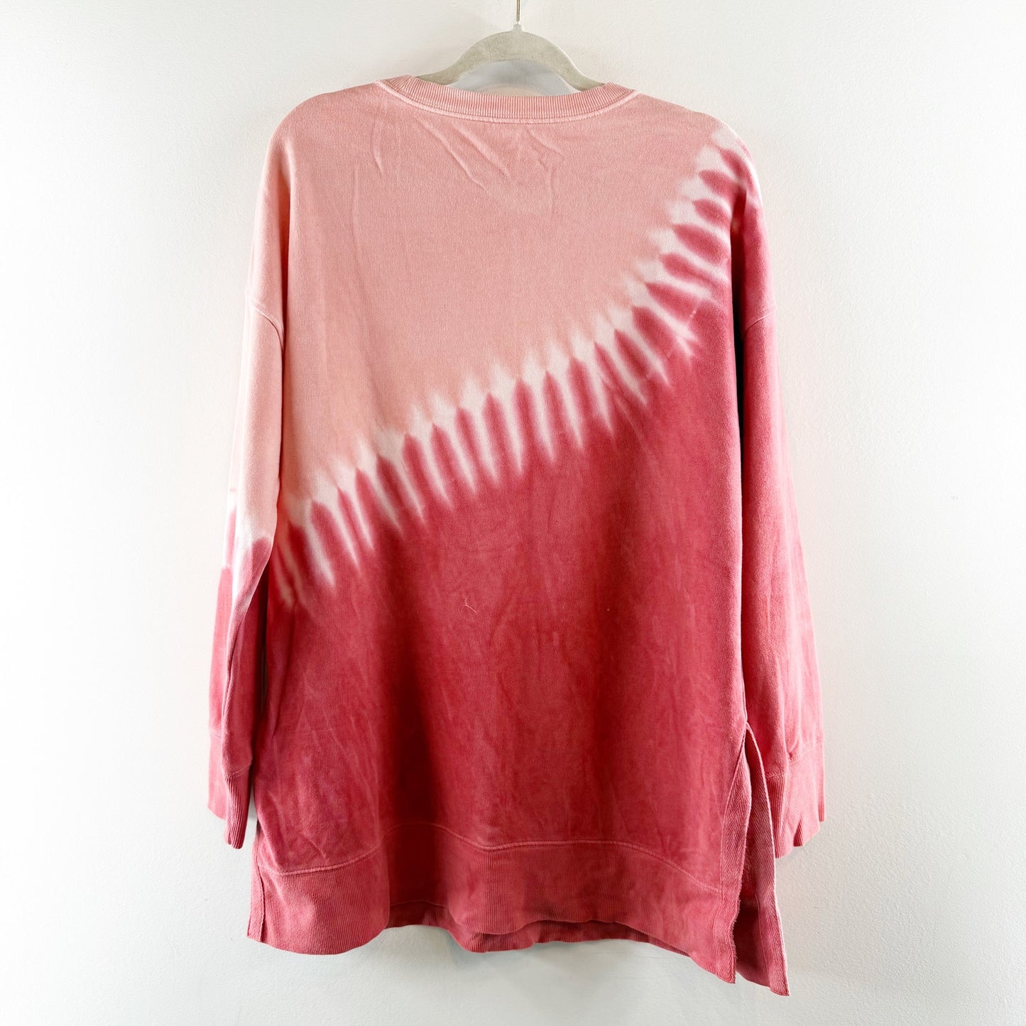 Old Navy Oversized Garment Dyed Tie Dye Sweatshirt Pink Red Medium