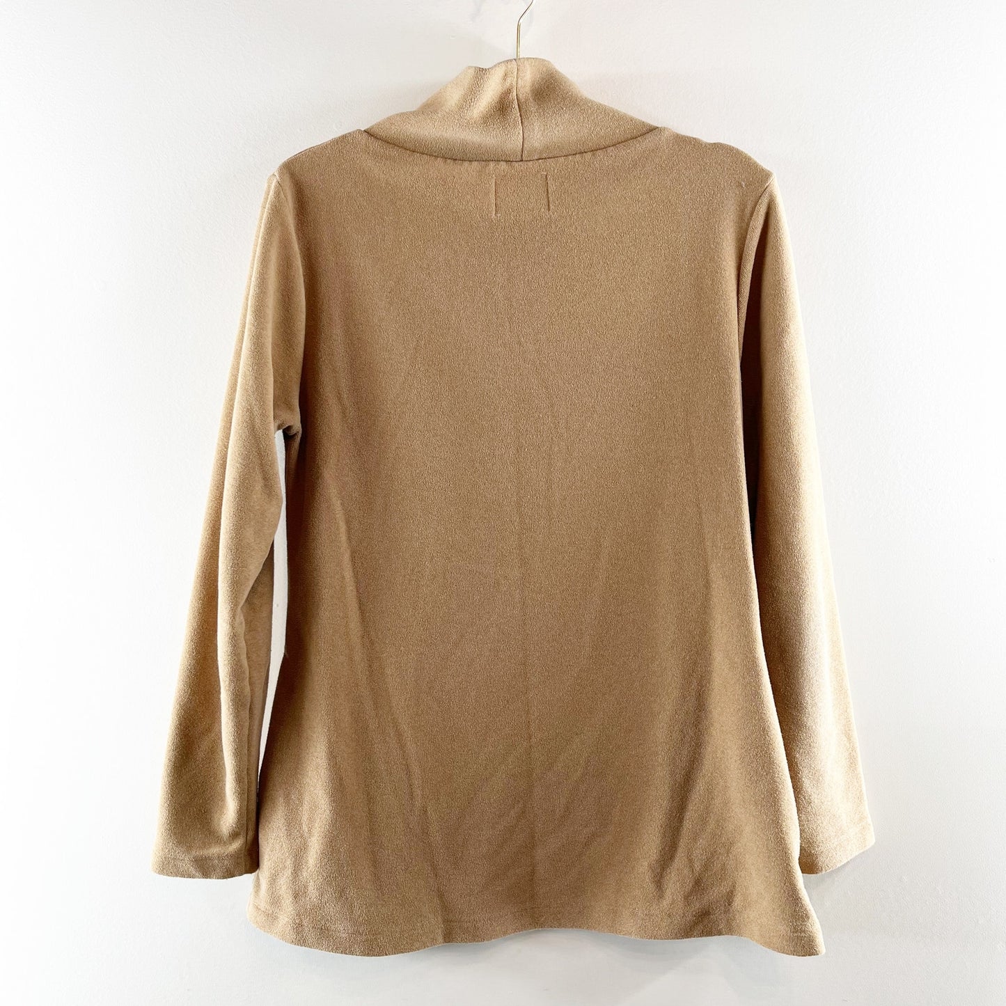 Dudley Stephens Fleece Turtleneck Long Sleeve Pullover Sweater Tan Camel Small