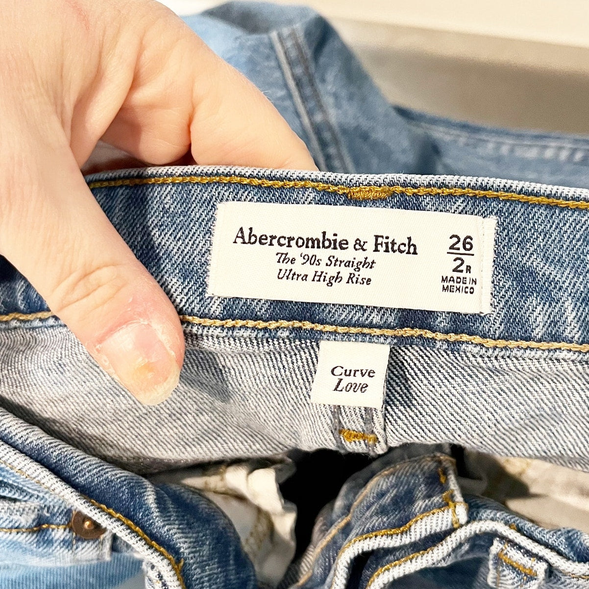 Abercrombie The '90s Straight Leg Ultra High Rise Curve Love Jeans 2